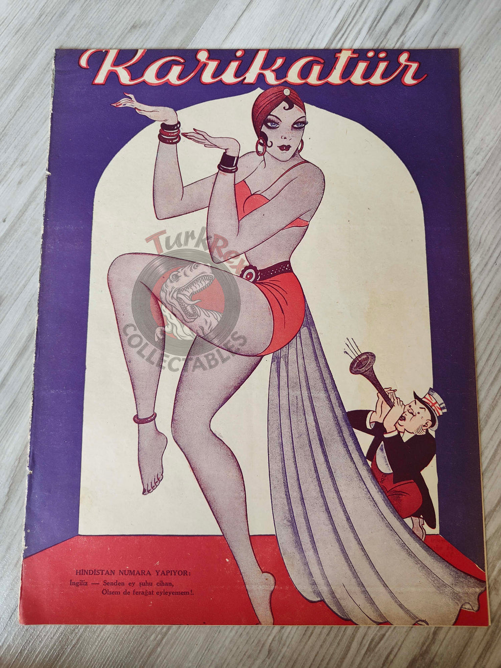 Karikatür 1942 Humor Magazine Turkish Turkey Winston Churchill India WW2 era Japan Britain