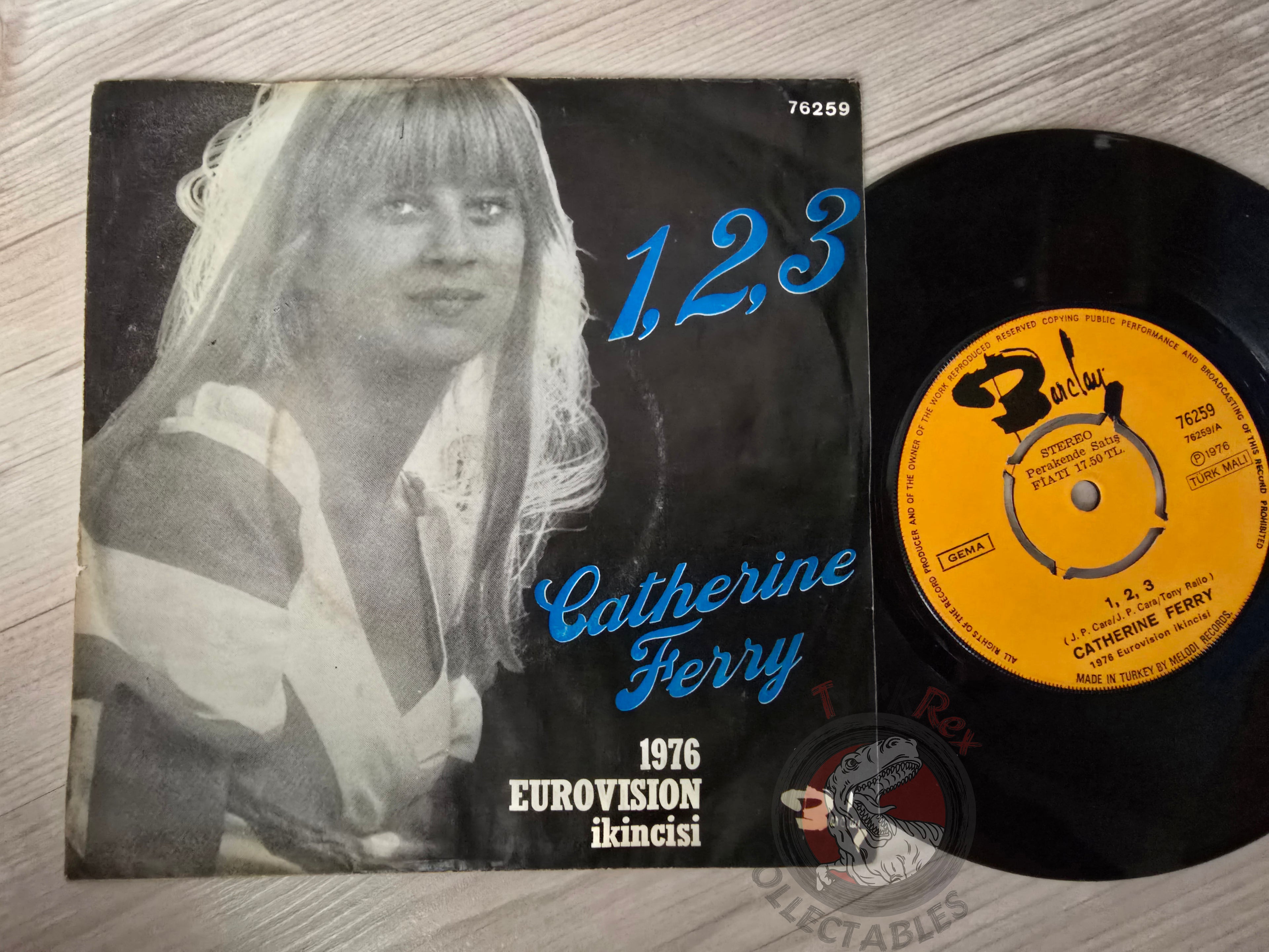 Catherine Ferry – 1, 2, 3 7" Turkish Pressing Vinyl Turkey Edition Eurovision