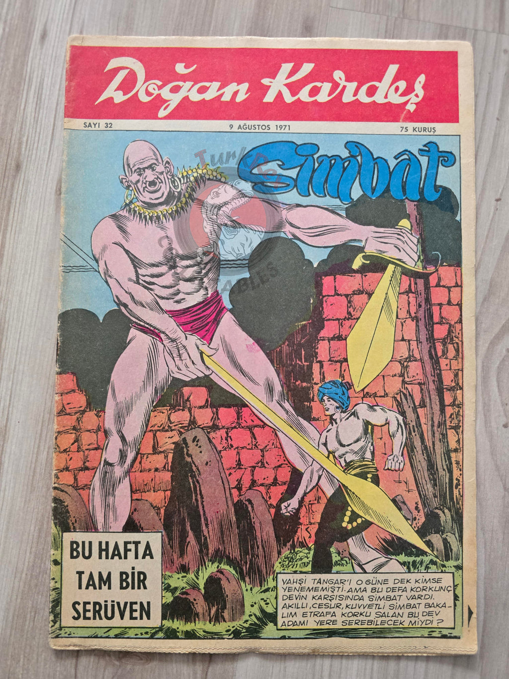 Doğan Kardeş 1971 Magazine #32 Turkish Comic Turkey Sinbad the Sailor Alice In Wonderland