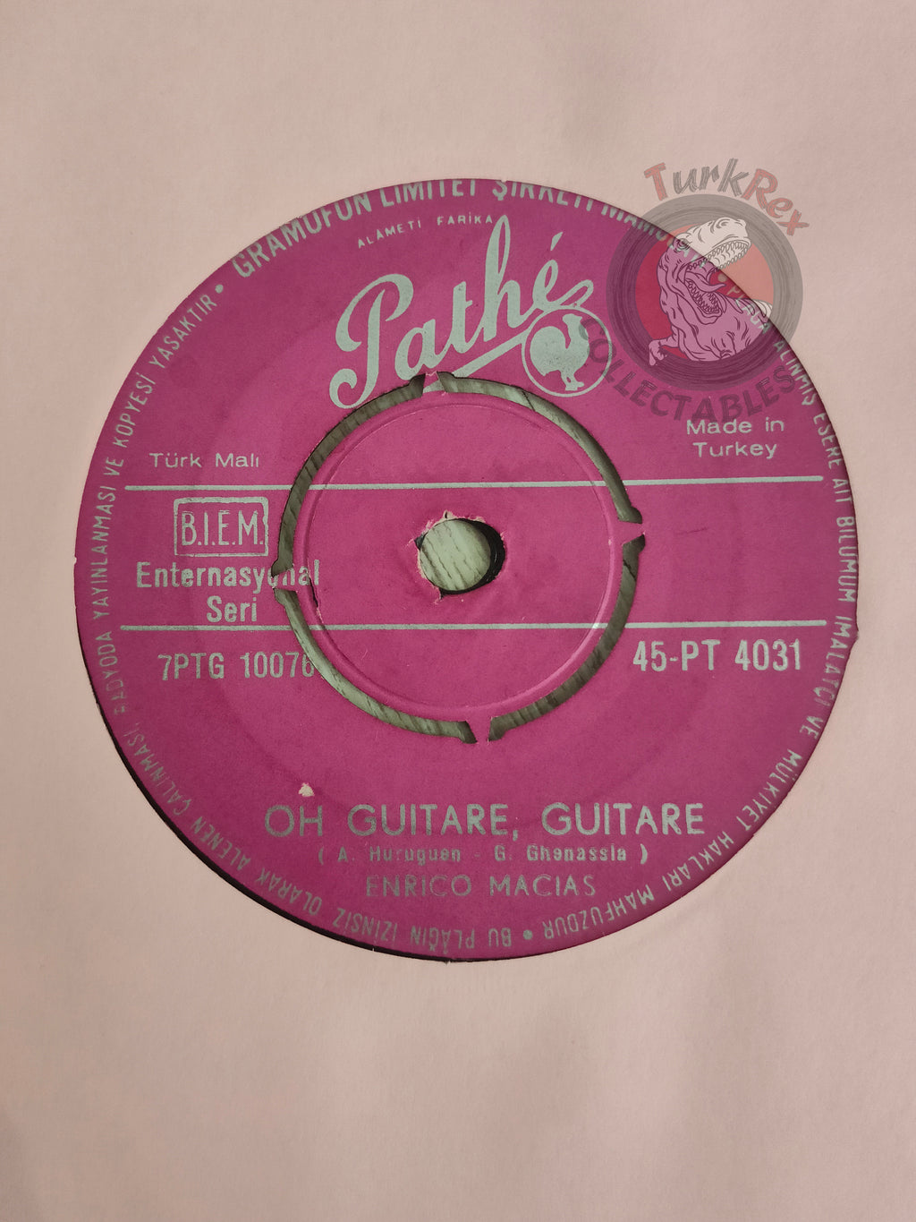 Enrico Macias –  Oh Guitare, Guitare 7" Turkish Pressing Vinyl Turkey Edition 2