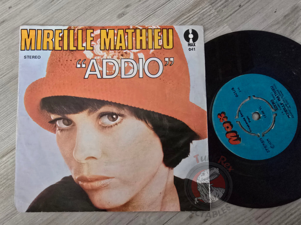 Mireille Mathieu – Addio 7" Turkish Pressing Vinyl Turkey Edition 1