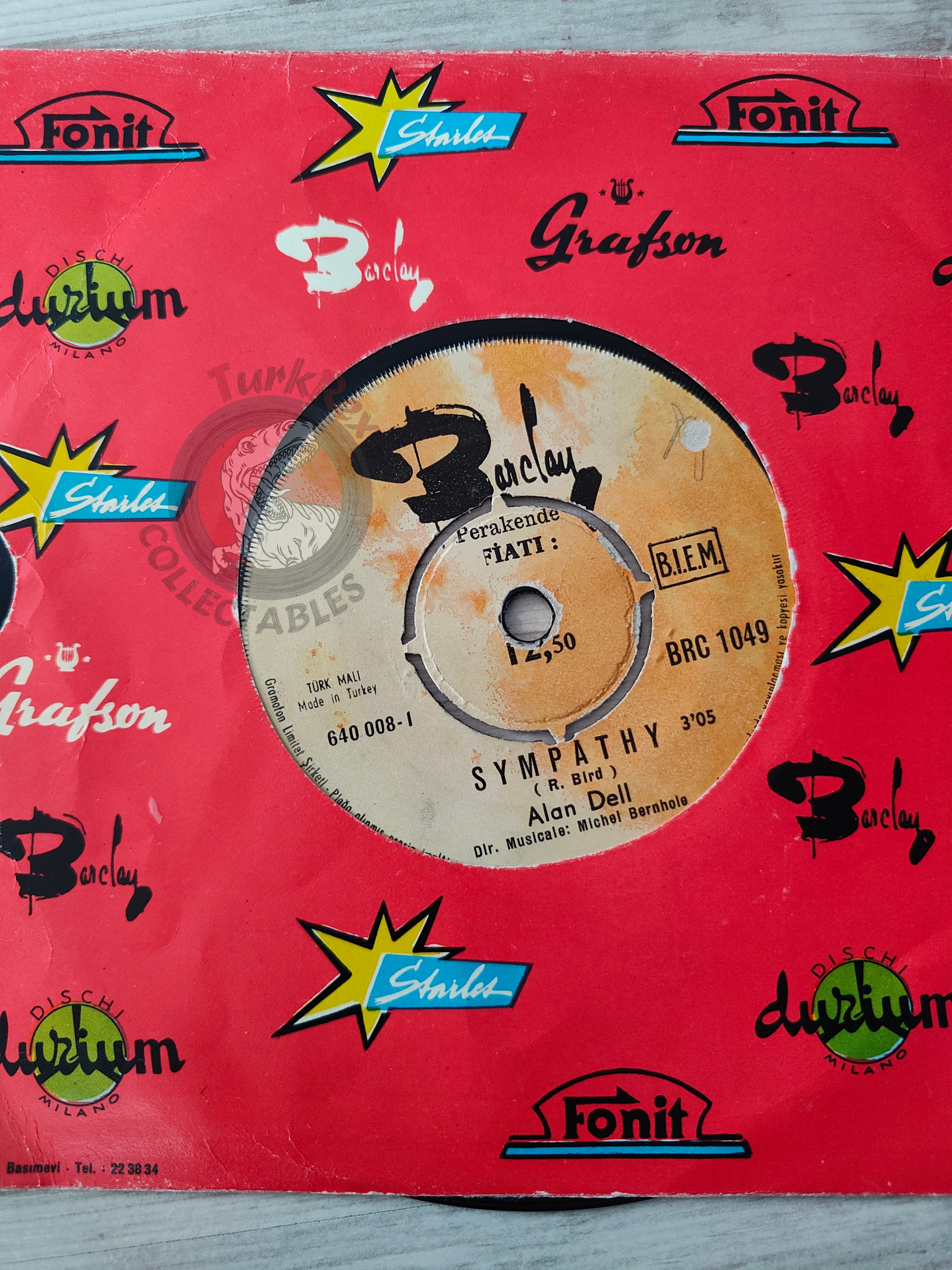 Alan Dell – Sympathy 7" Turkish Pressing Vinyl Turkey Edition