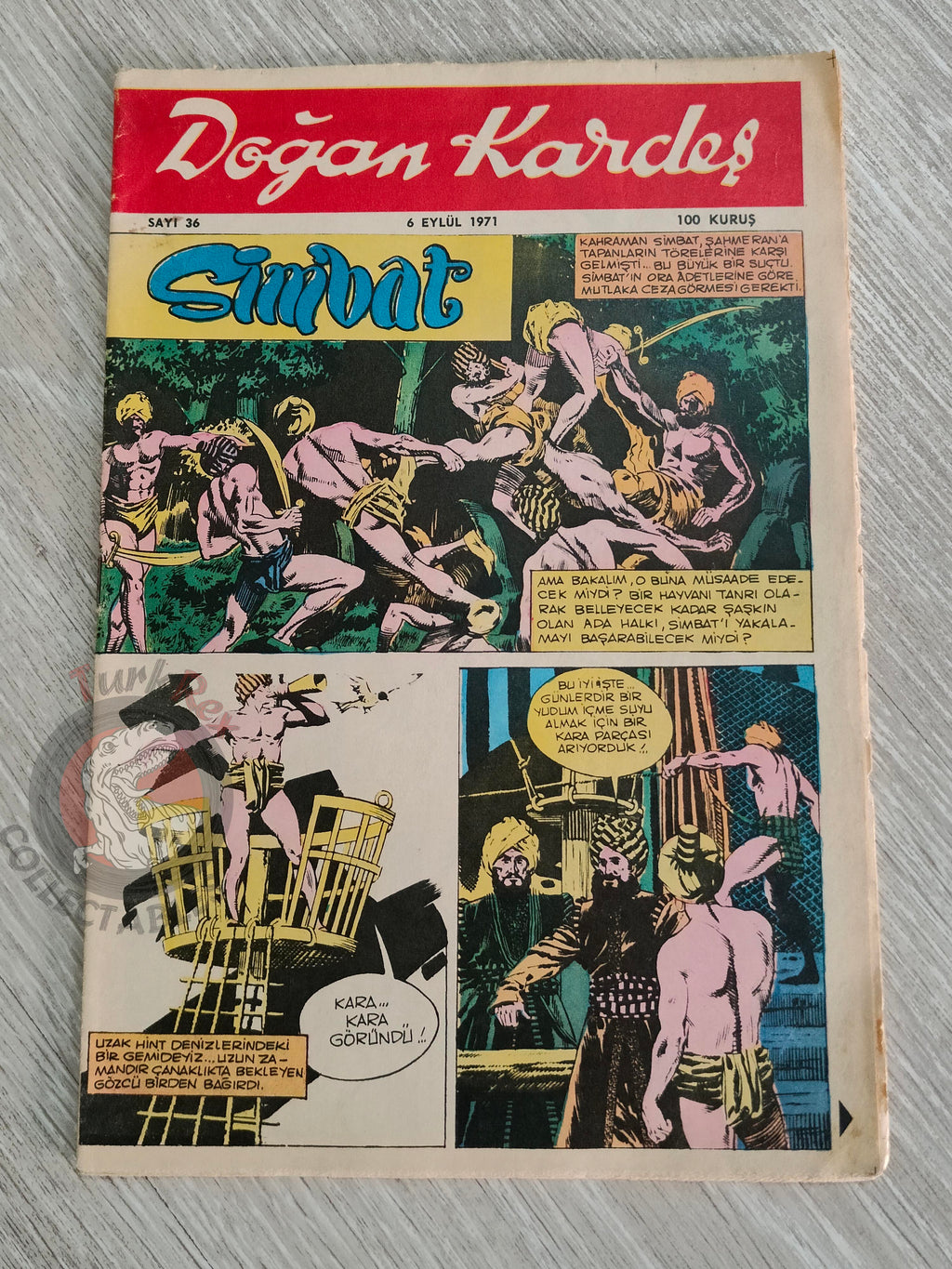 Doğan Kardeş 1971 Magazine #36 Turkish Comic Turkey Sinbad the Sailor Alice In Wonderland