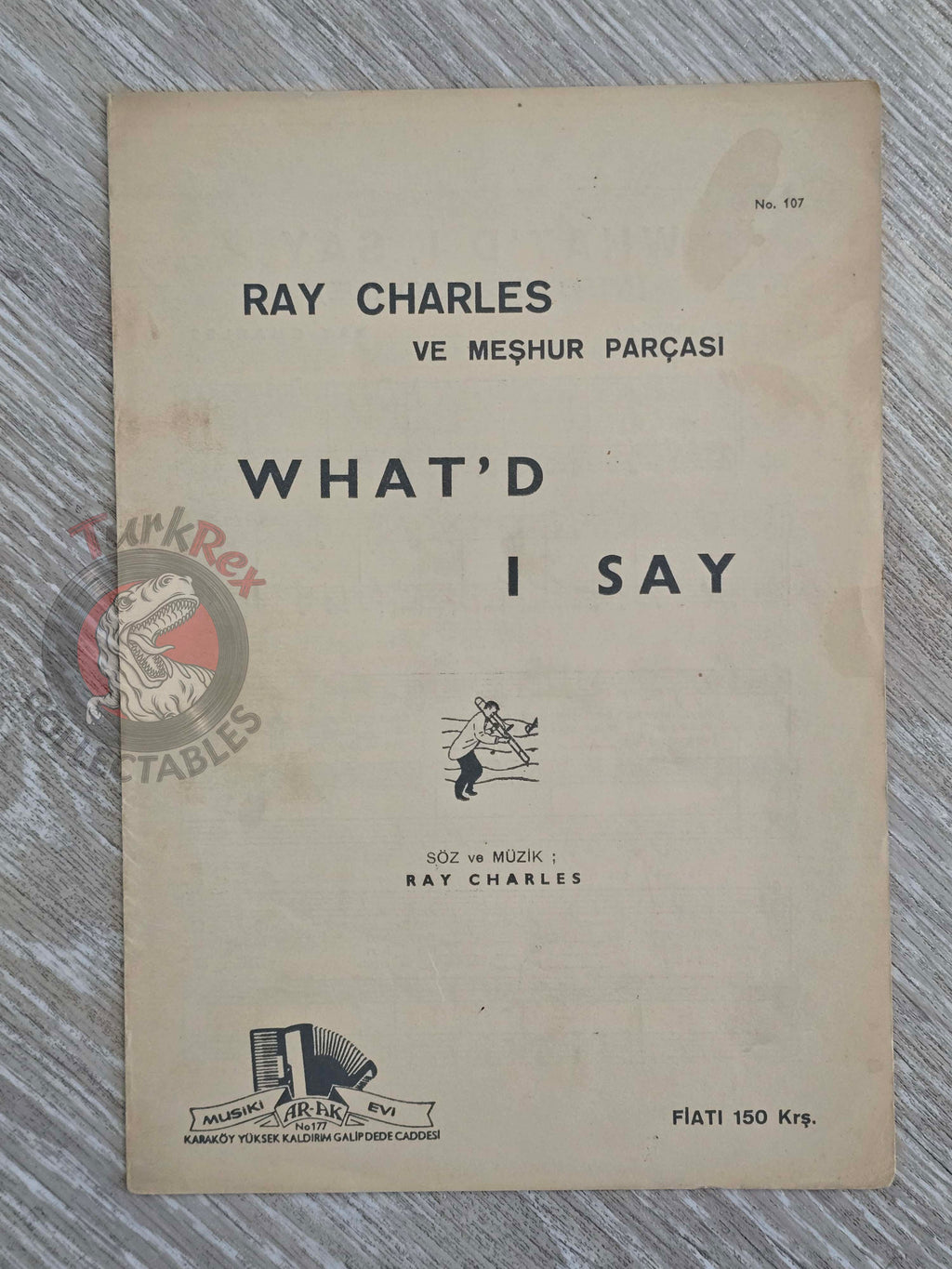 Ray Charles – What’d I Say Turkish Vintage Musical Notes Sheet Turkey