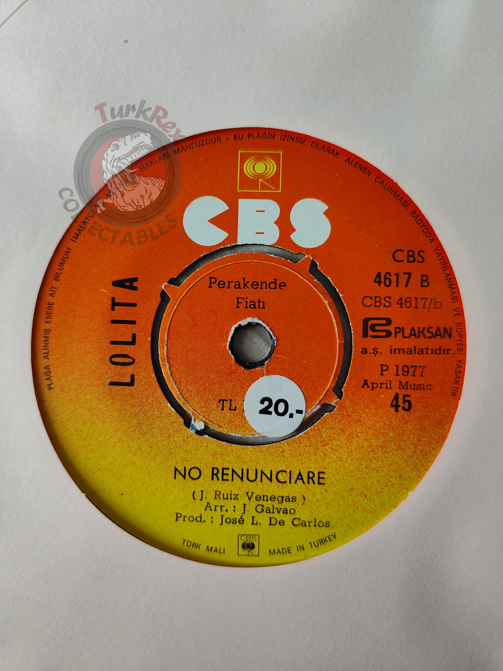 Lolita – Abrazame 7" Turkish Pressing Vinyl Turkey Edition