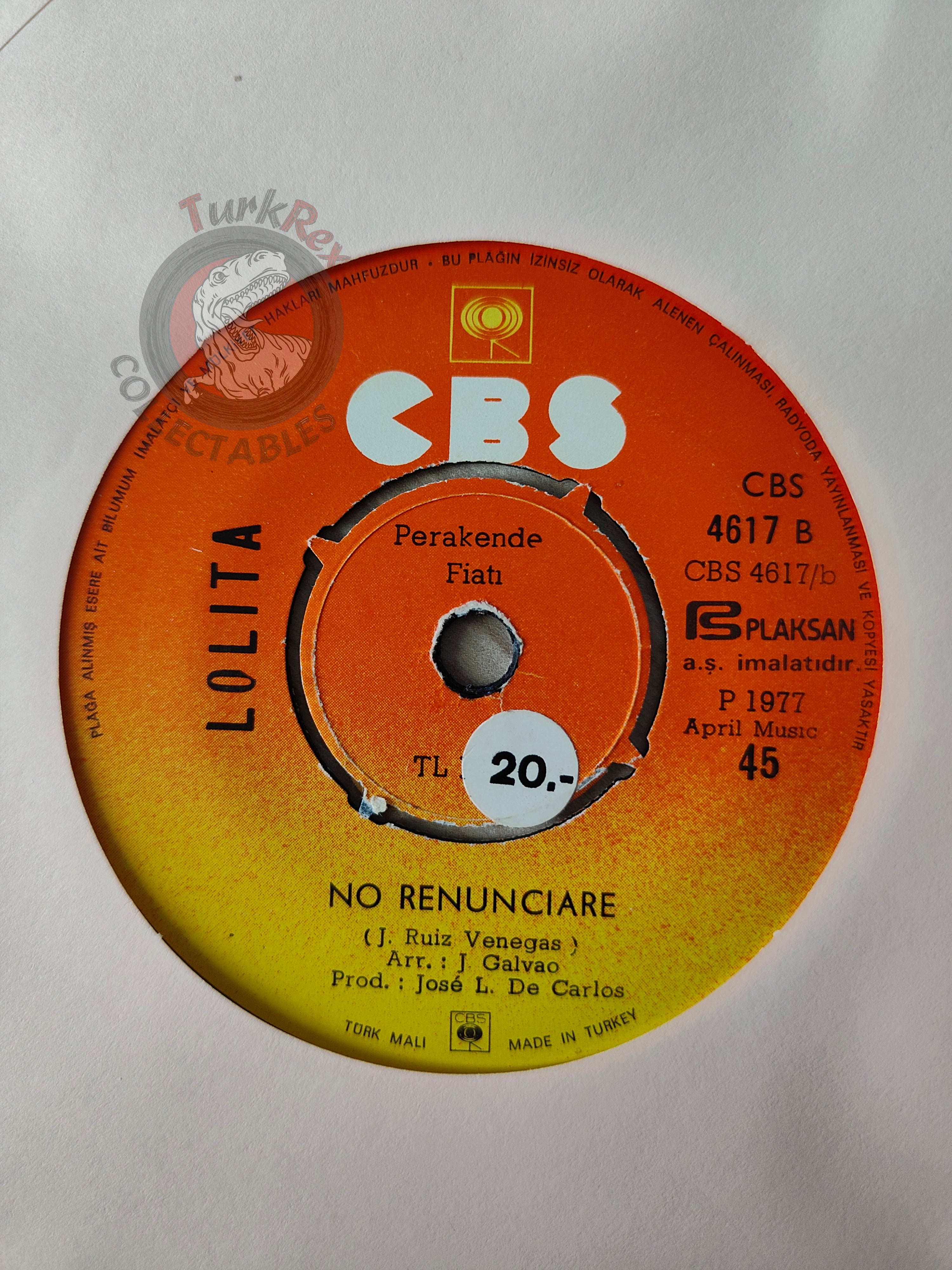 Lolita – Abrazame 7" Turkish Pressing Vinyl Turkey Edition