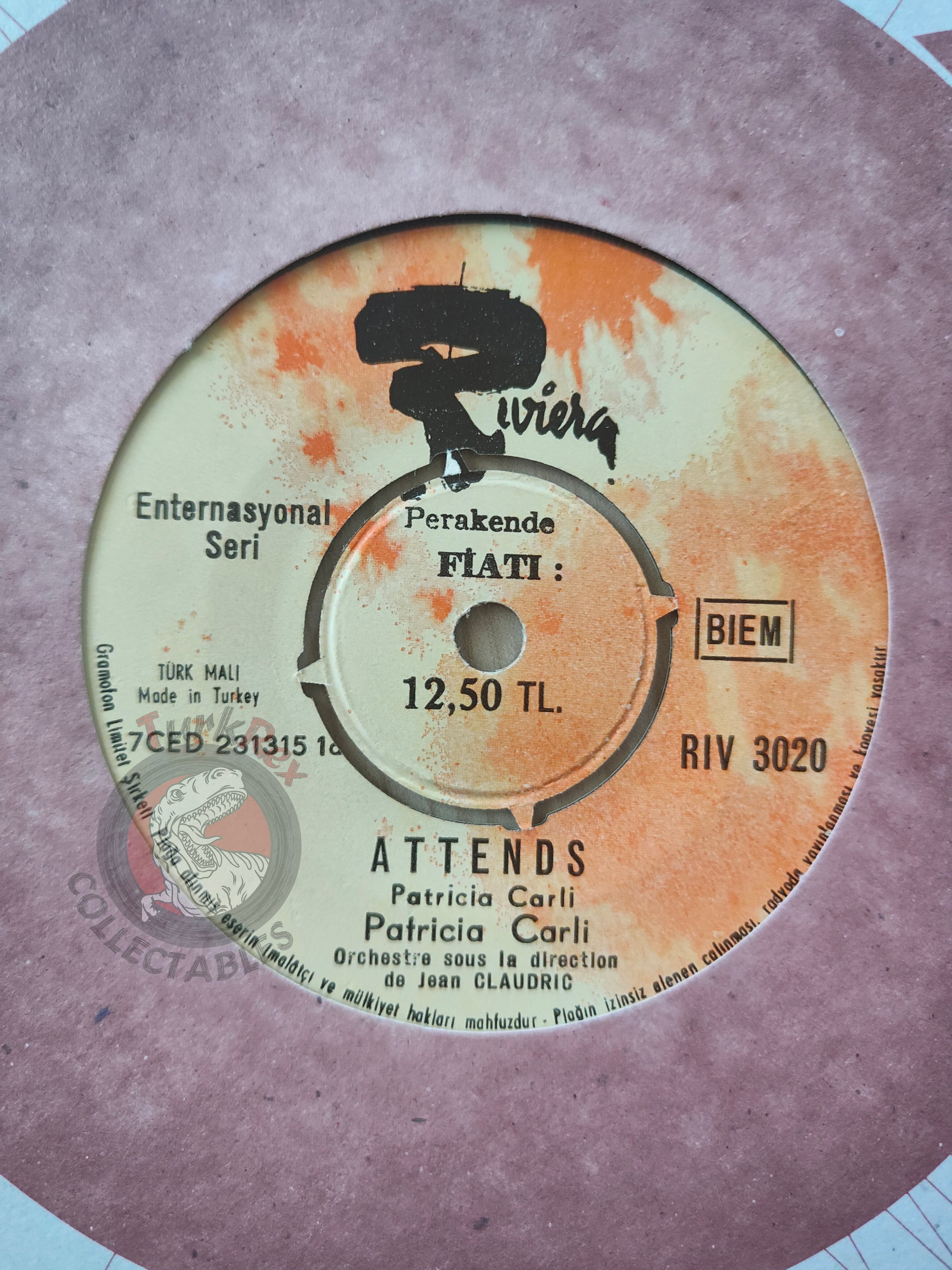 Patricia Carli – Attends 7" Turkish Pressing Vinyl Turkey Edition