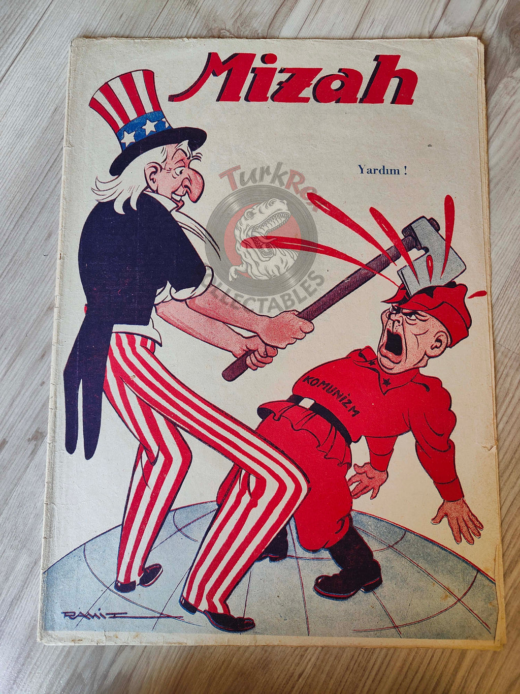 Mizah 1947 Humor Magazine Turkish Turkey Uncle Sam and Communism War Soviet Russia USA