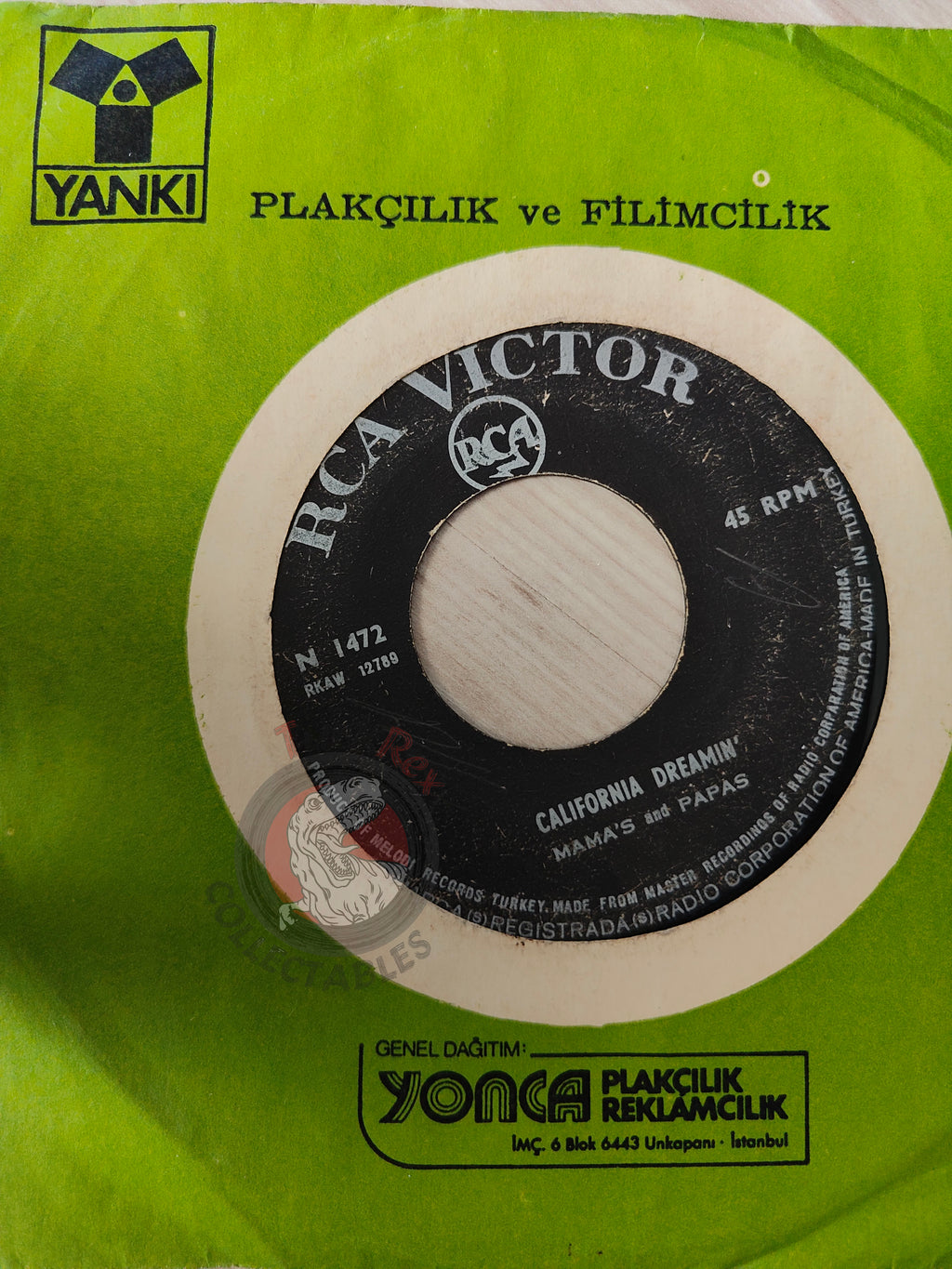 The Mamas & The Papas – California Dreamin' 7" Turkish Pressing Vinyl Turkey Edition