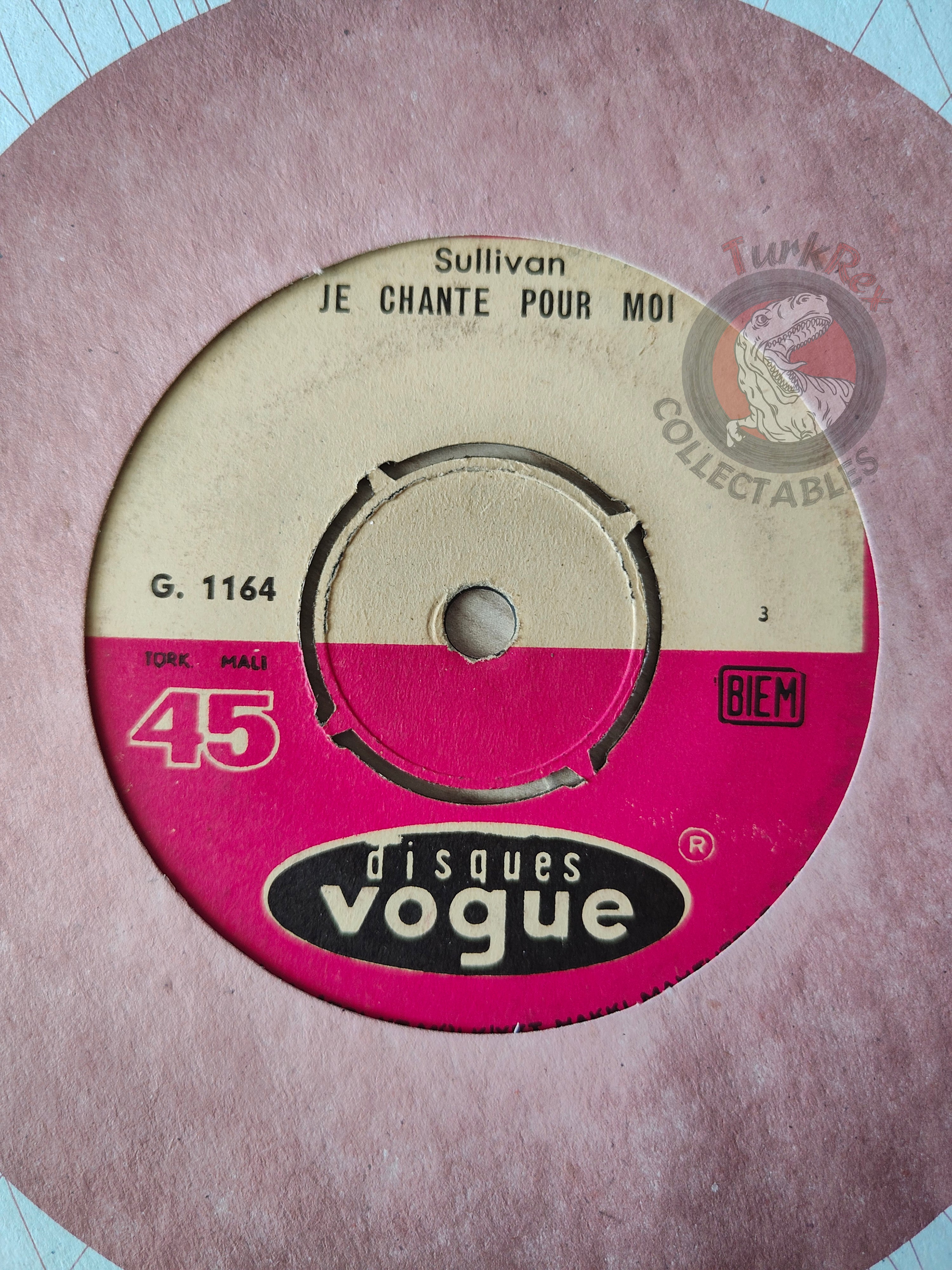 Sullivan  – Je Chante Pour Moi 7" Turkish Pressing Vinyl Turkey Edition