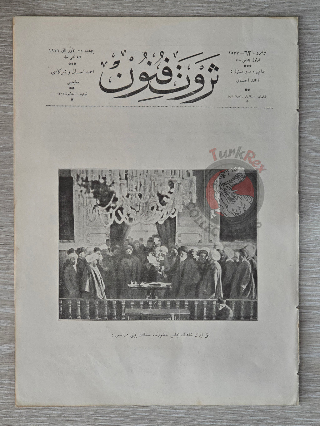 Servet-i Fünun Magazine 1926 Reza Shah Pahlavi Cover Oath Ceremony Iran Middle East Stalin Ottoman
