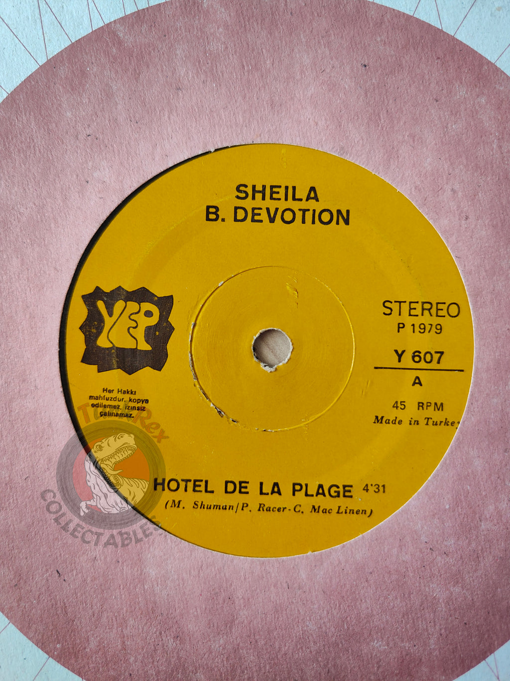 Sheila & B. Devotion – Hotel De La Plage 7" Turkish Pressing Vinyl Turkey Edition