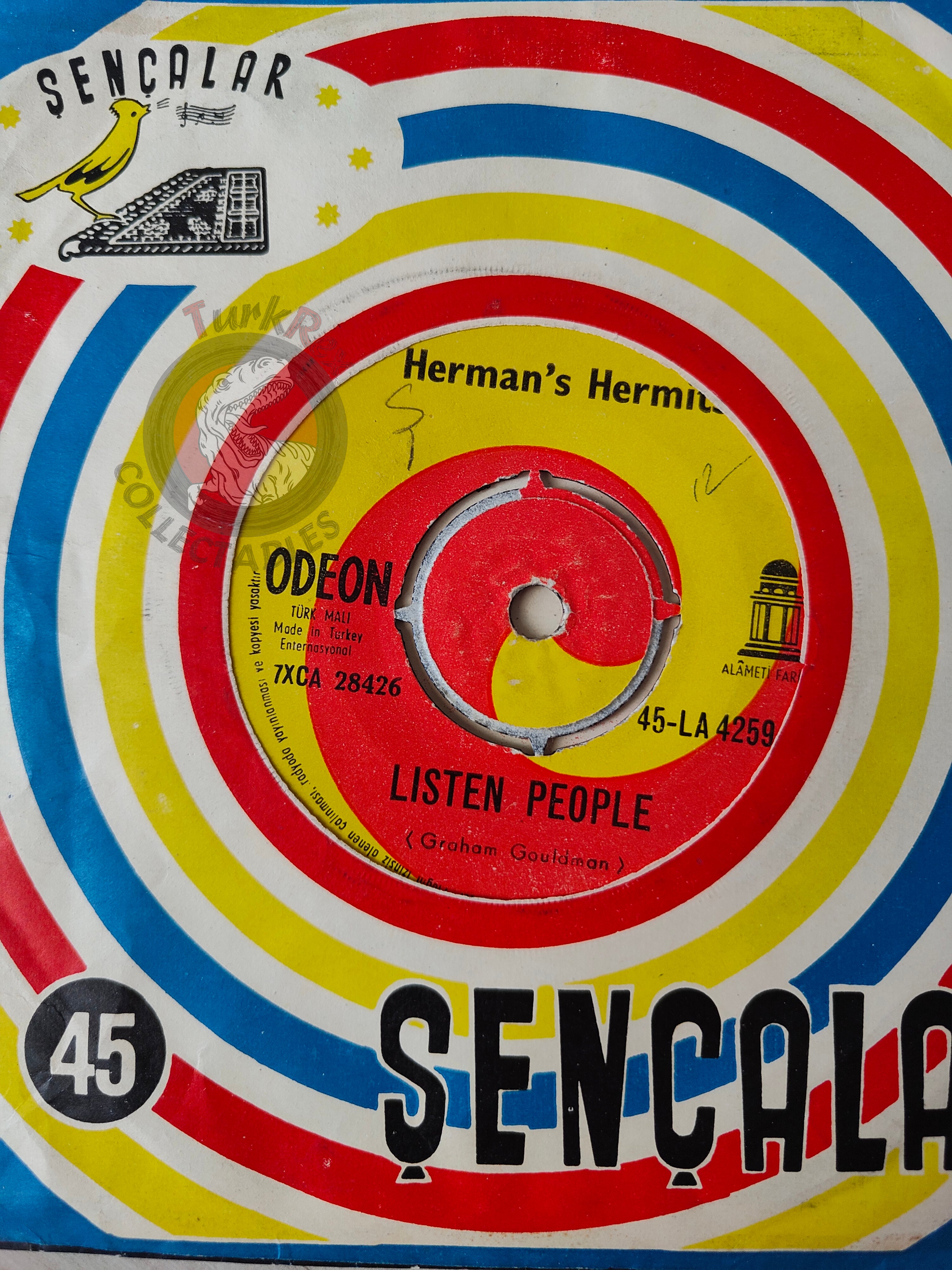 Herman's Hermits – Listen People 7" Turkish Pressing Vinyl Turkey Edition