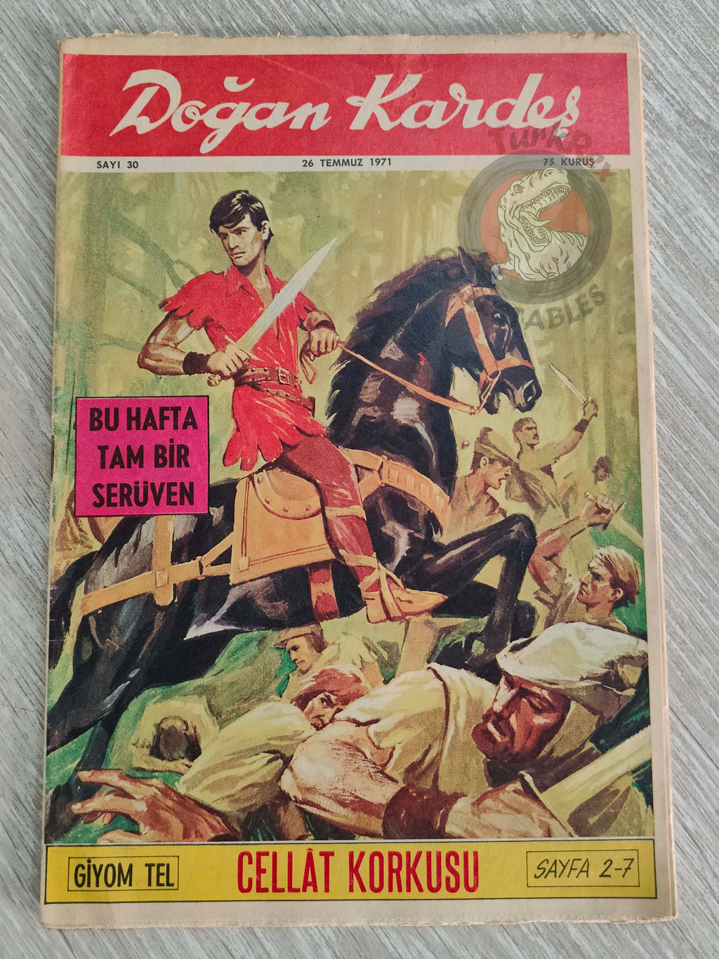 Doğan Kardeş 1971 Magazine #30 Turkish Comic Turkey William Tell Alice In Wonderland Flintstones