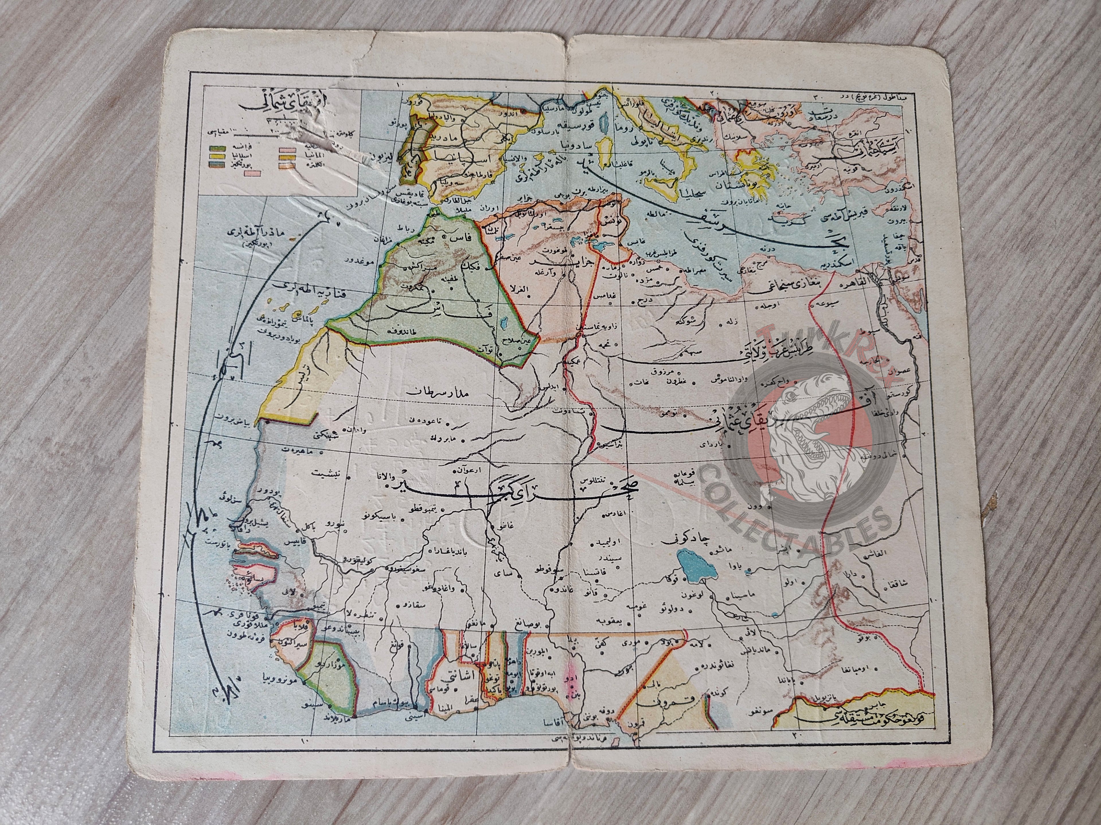 North Africa 1906 Ottoman Atlas Map Empire Algeria Egypt Morocco Palestine Israel Libya