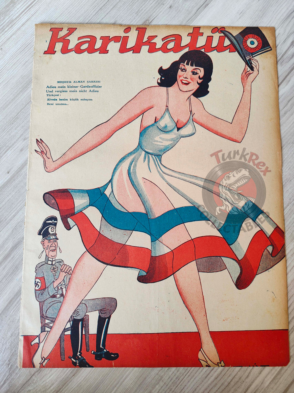 Karikatür 1944 Humor Magazine Turkish Turkey France Germany Bulgaria WW2 era Bagryanov