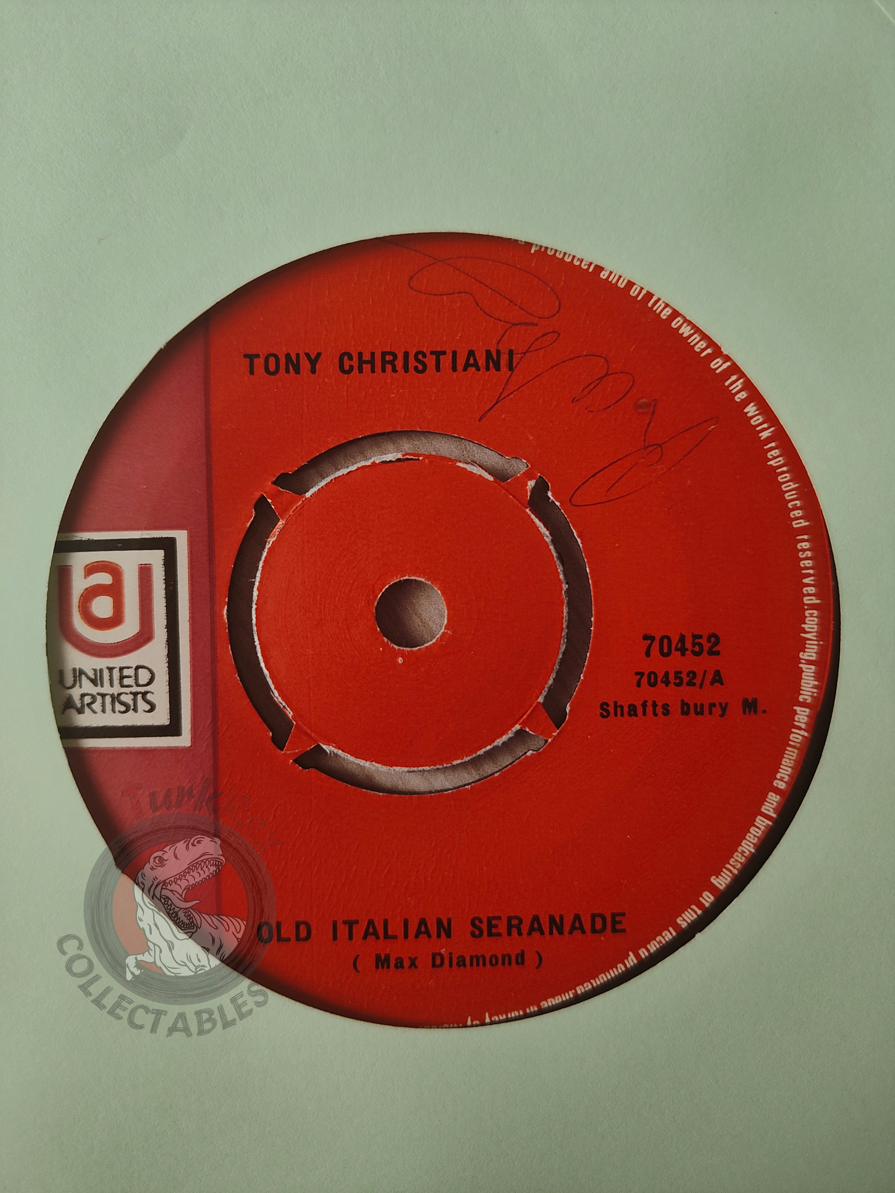 Tony Christiani – Old Italian Serenade 7" Turkish Pressing Vinyl Turkey Edition