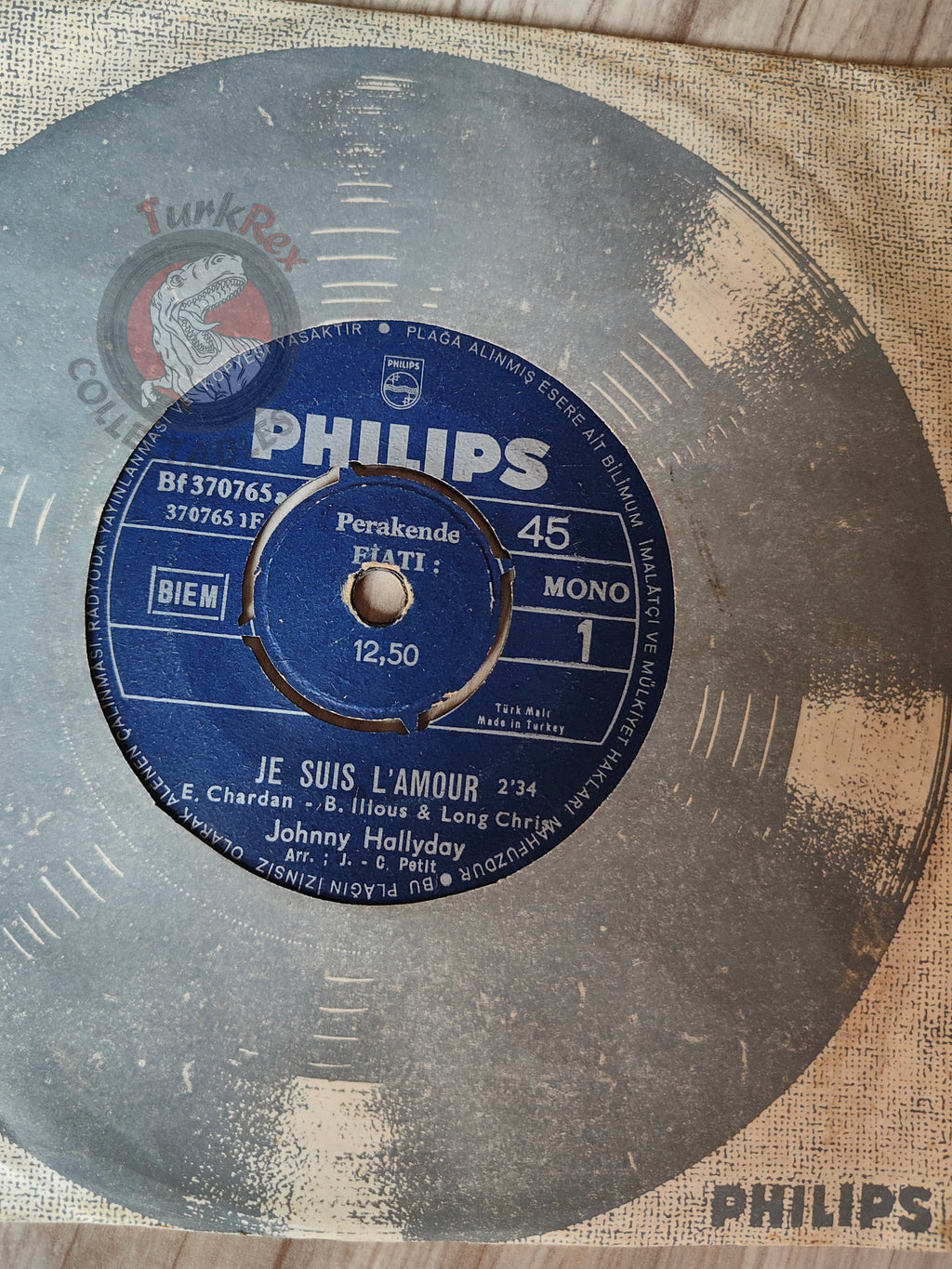 Johnny Hallyday – Je Suis L'Amour 7" Turkish Pressing Vinyl Turkey Edition