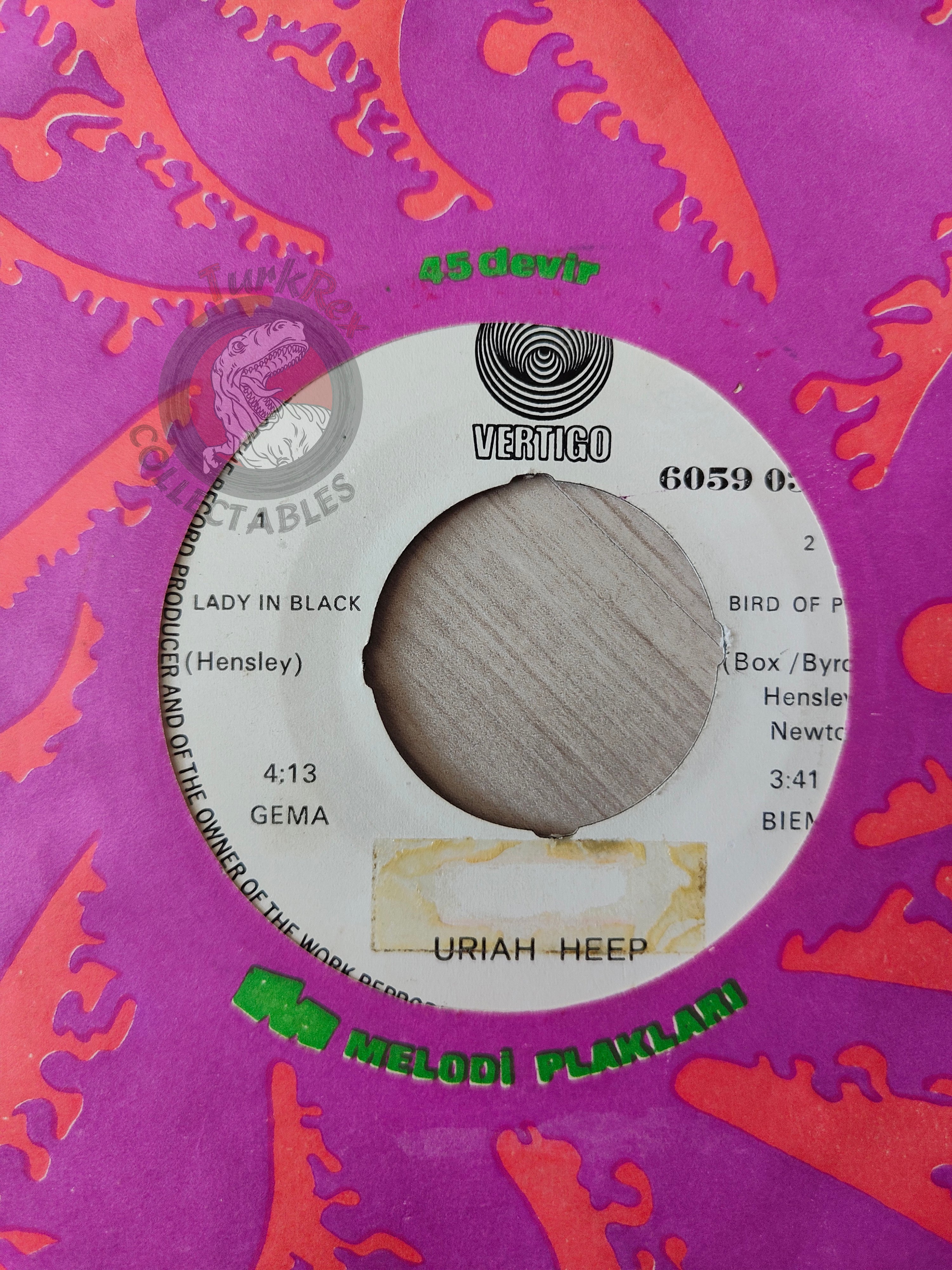 Uriah Heep – Lady In Black 7" Turkish Pressing Vinyl Turkey Edition