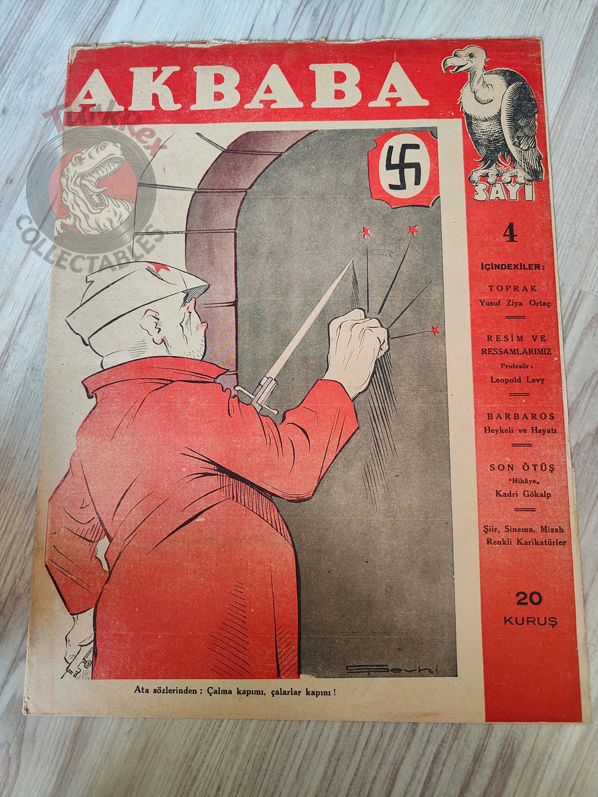 Akbaba 1944 Humor Magazine Turkish Turkey Germany WW2 era Bulgaria Leopold Levy