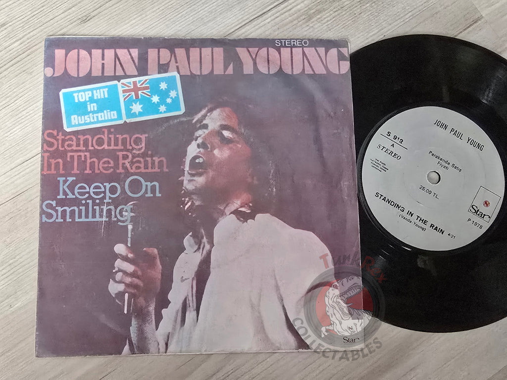 John Paul Young – Standing In The Rain / Keep On Smiling 7" Turkish Pressing Vinyl Turkey Edition