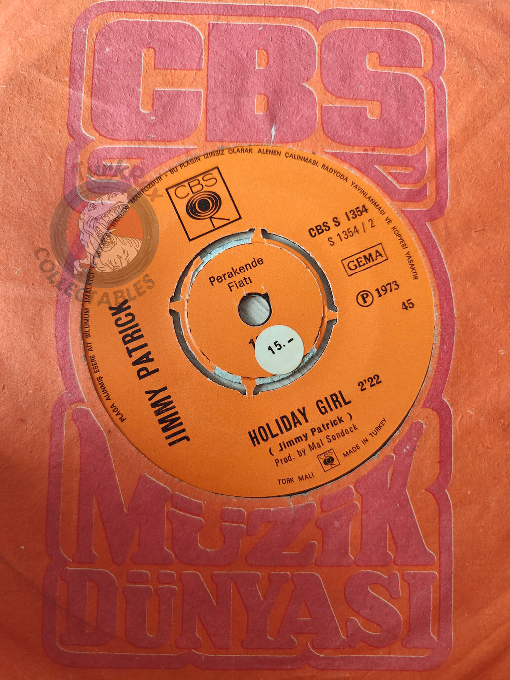 Jimmy Patrick – Rain, Rain, Rain 7" Turkish Pressing Vinyl Turkey Edition