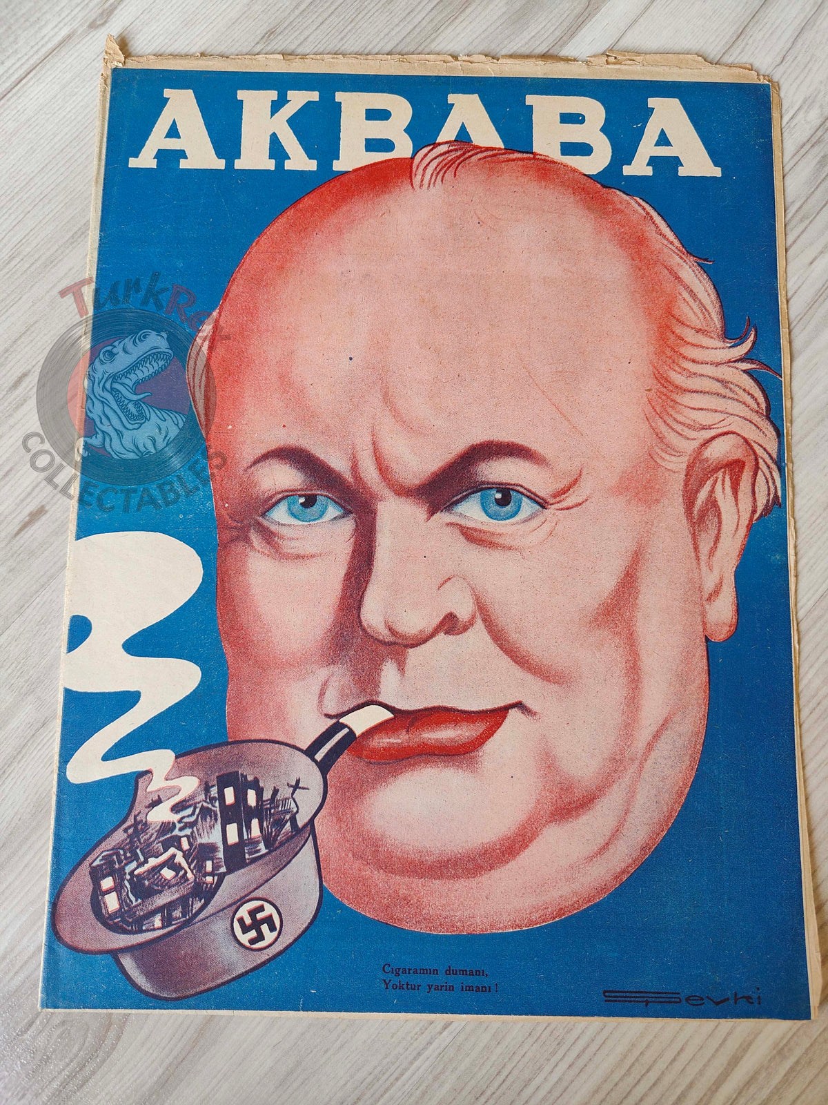 Akbaba 1944 Humor Magazine Turkish Turkey Winston Churchill Germany WW2 era Britain Winston Churchill