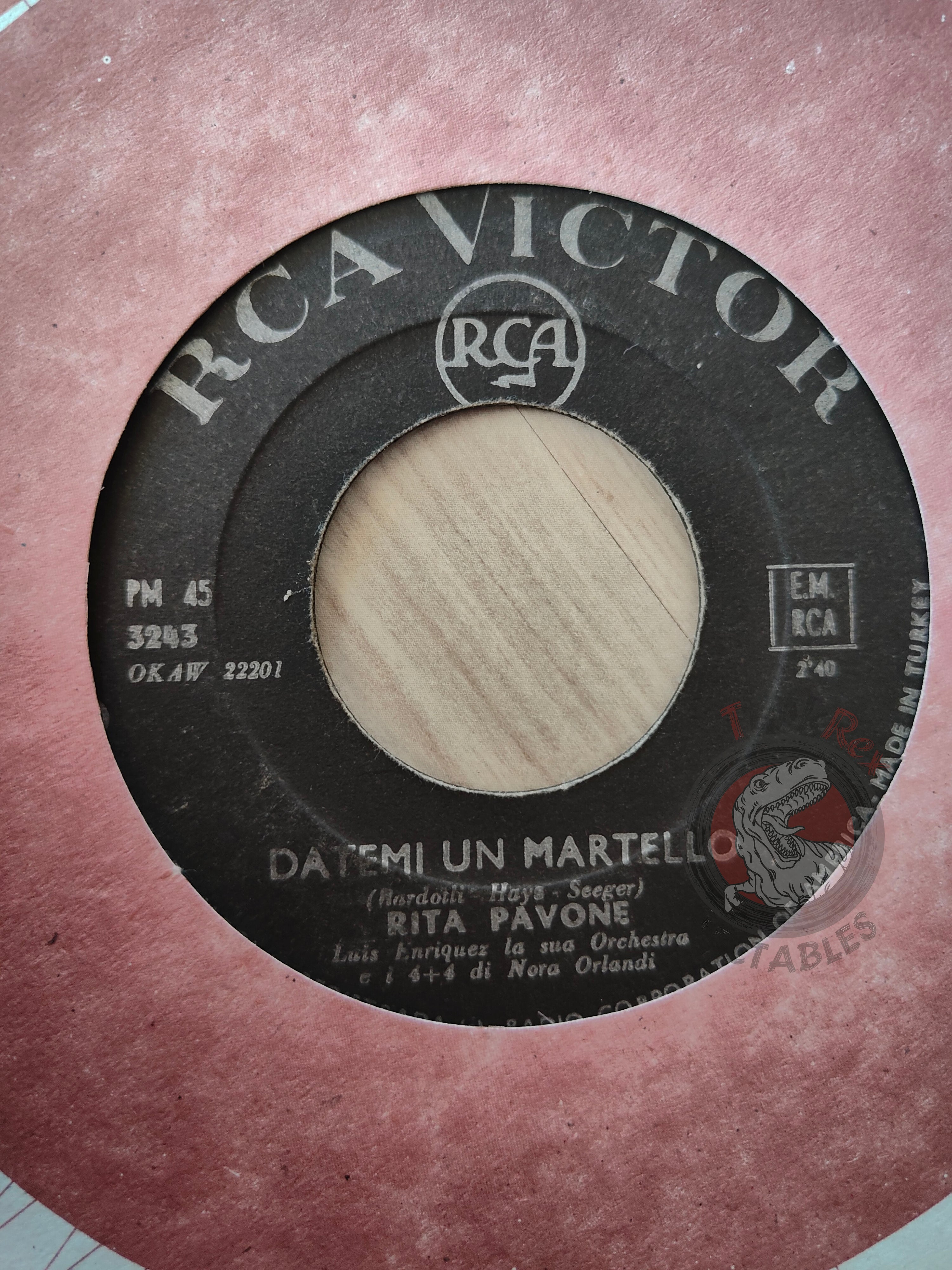 Rita Pavone – Datemi Un Martello = If I Had A Hammer 7" Turkish Pressing Vinyl Turkey Edition
