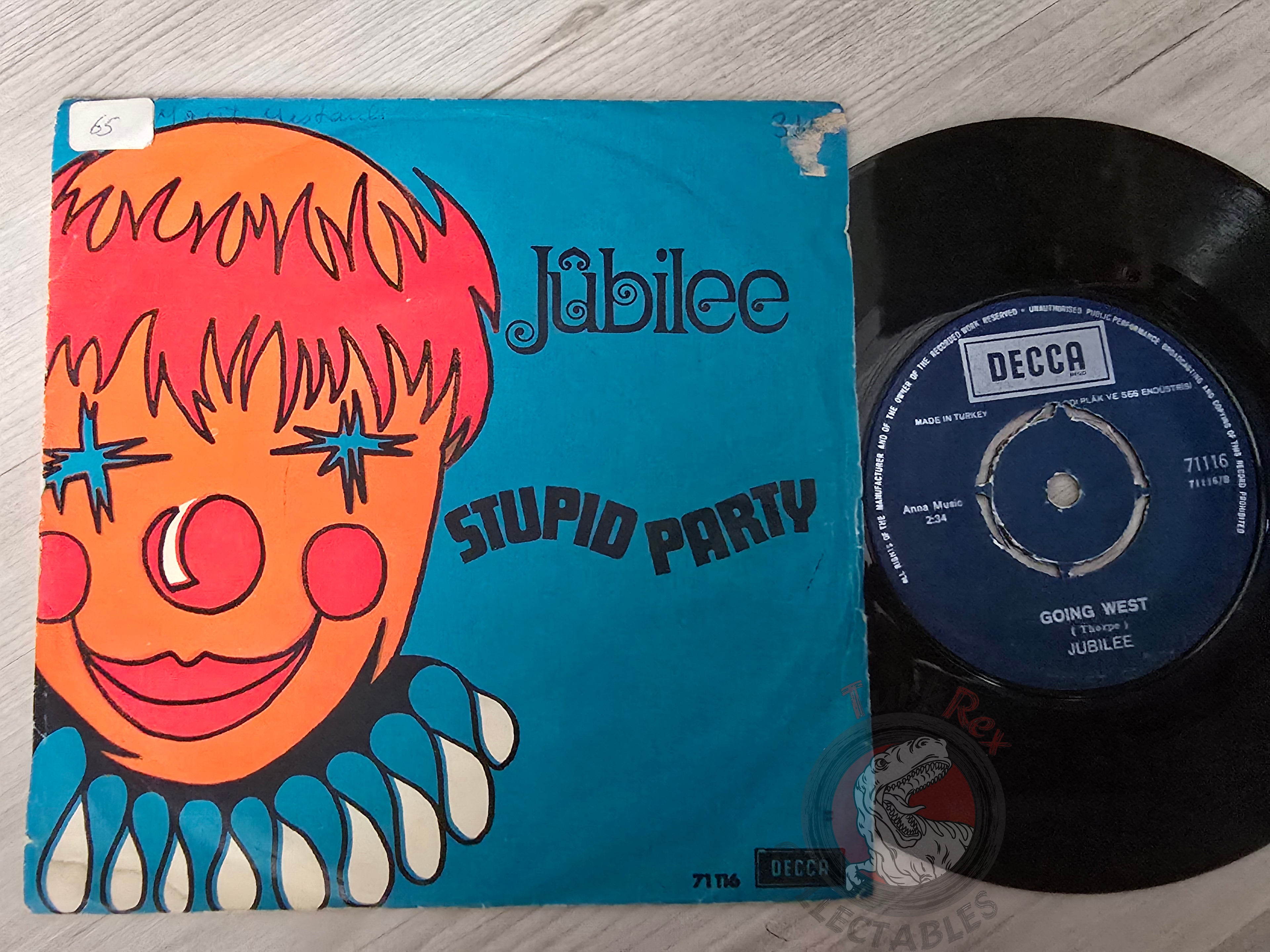 Jubilee – Stupid Party / Going West 7" Turkish Pressing Vinyl Turkey Edition