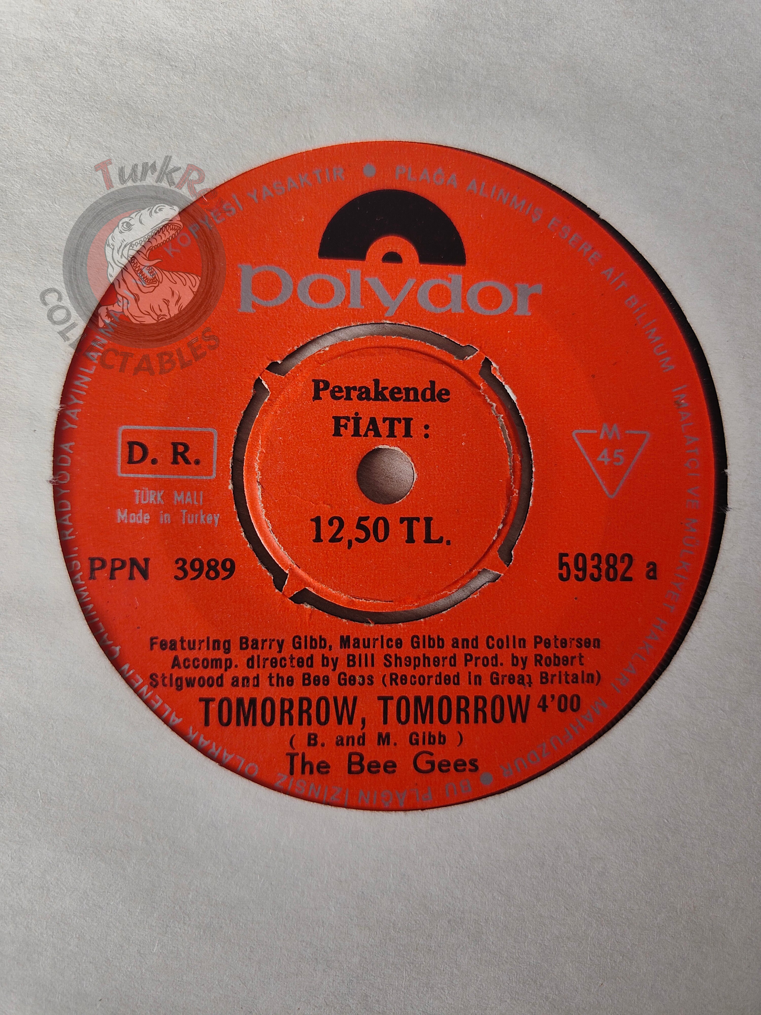 The Bee Gees –Tomorrow, Tomorrow 7" Turkish Pressing Vinyl Turkey Edition