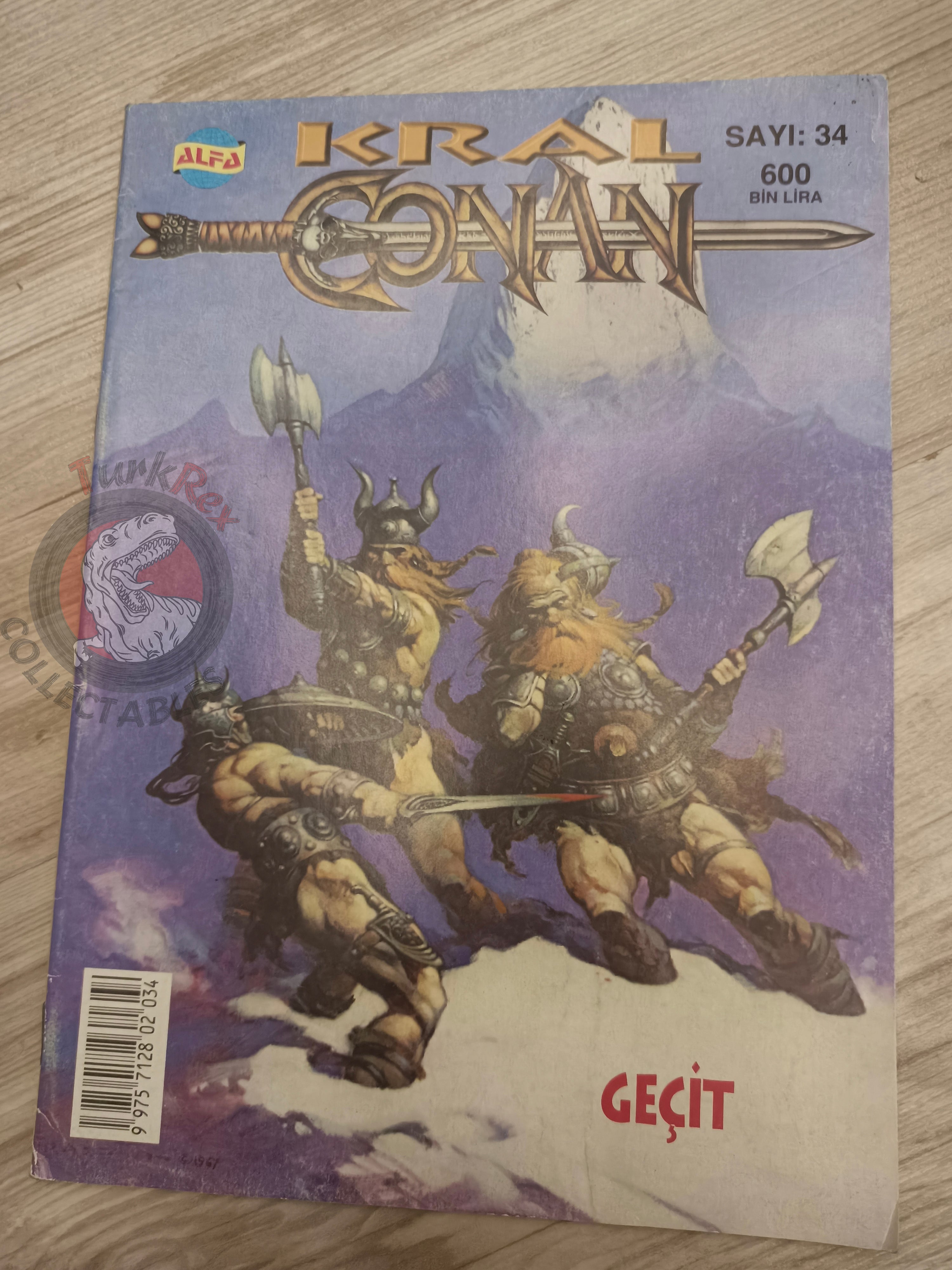 Kral Conan #34 King Conan #26 #27 Turkish Comic Turkey Frank Frazetta Prince Conn