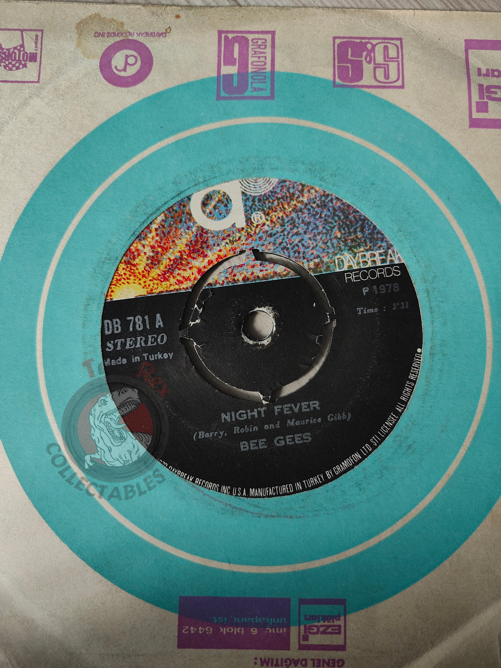 Bee Gees – Night Fever 7" Turkish Pressing Vinyl Turkey Edition 2