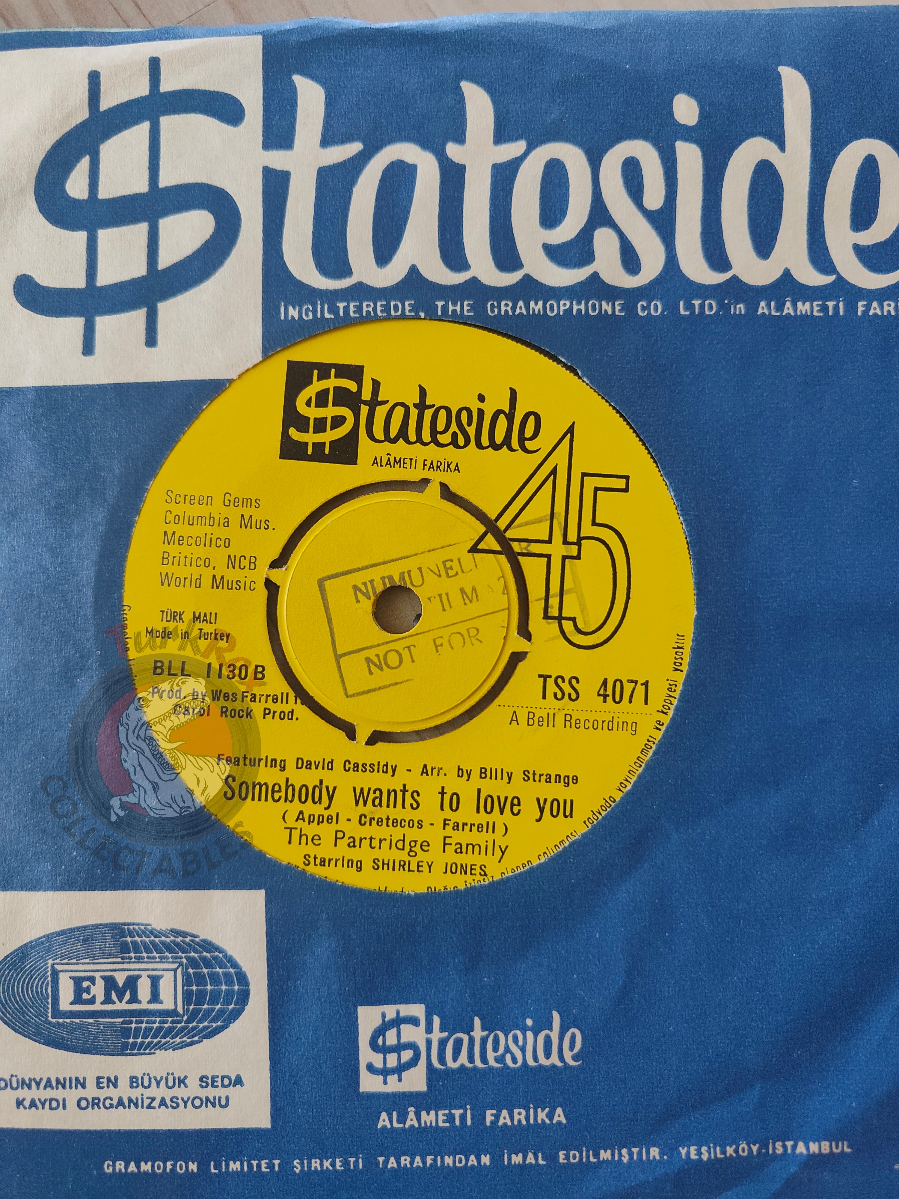 The Partridge Family – I Think I Love You 7" Promo Turkish Pressing Vinyl Turkey Edition