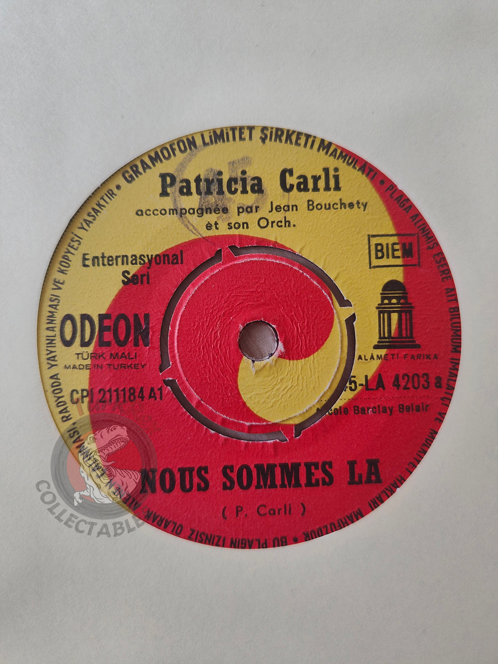 Patricia Carli – Trois Fois Rien 7" Turkish Pressing Vinyl Turkey Edition