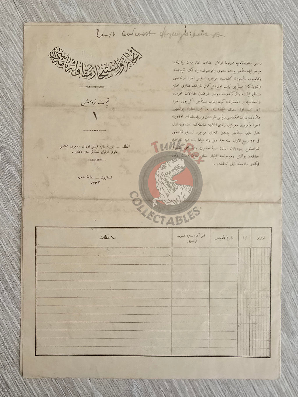 Ottoman 1918 Rental Contract of Shop İstanbul Grand Bazaar Armenian Citizens Armenia Surp Karabet Church