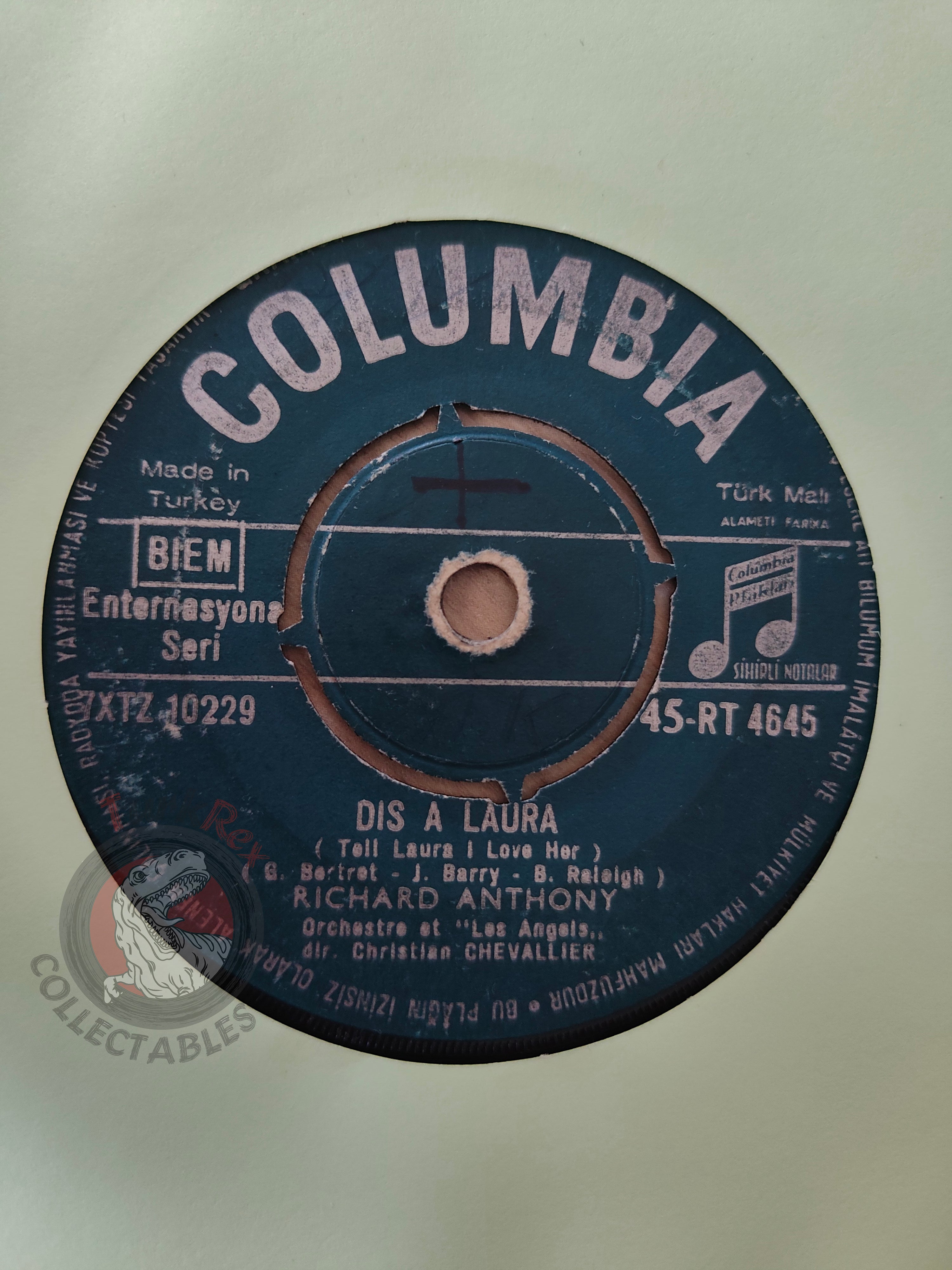 Richard Anthony – Ya Ya Twist 7" Turkish Pressing Vinyl Turkey Edition