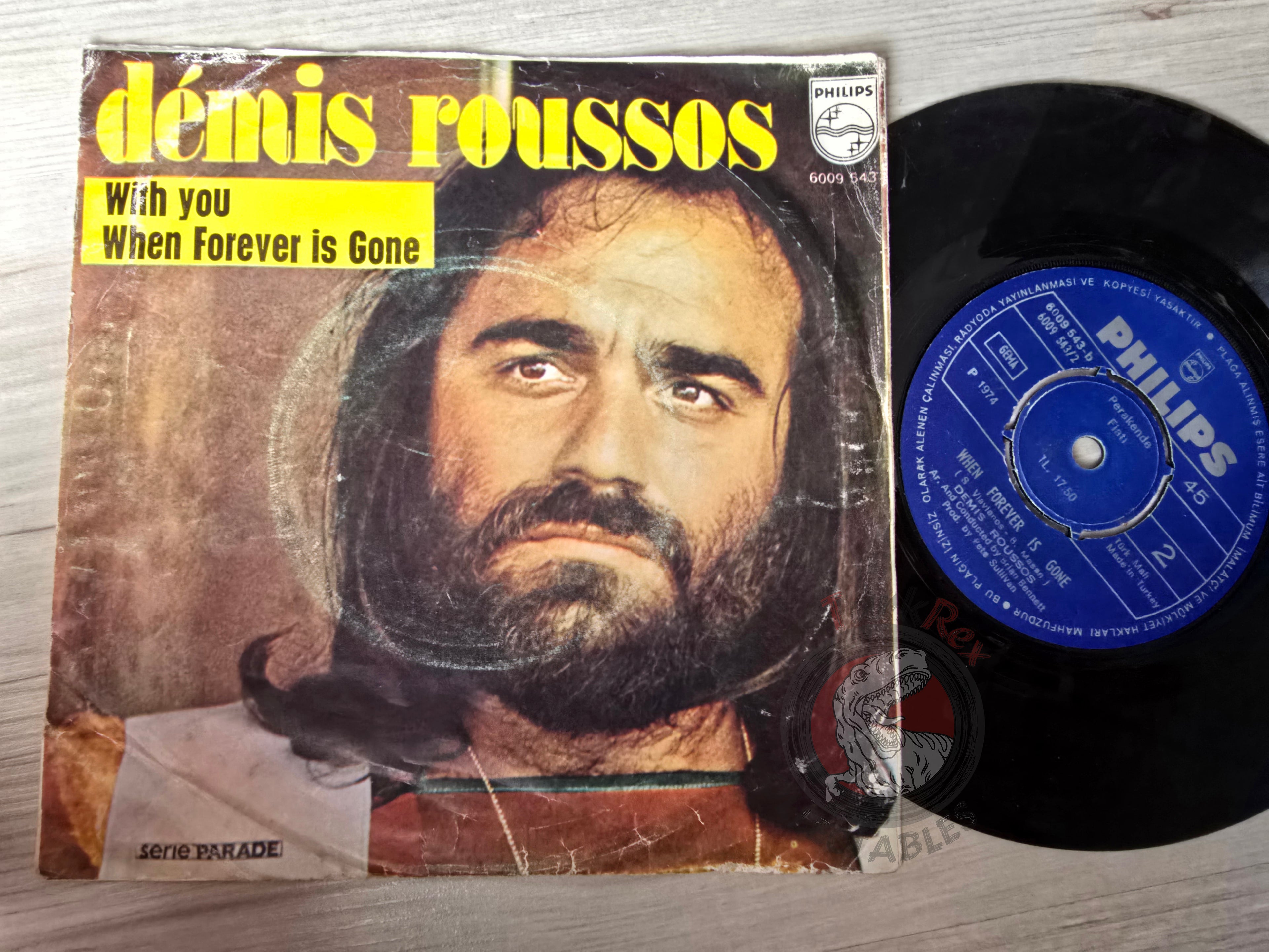 Demis Roussos – With You 7" Turkish Pressing Vinyl Turkey Edition