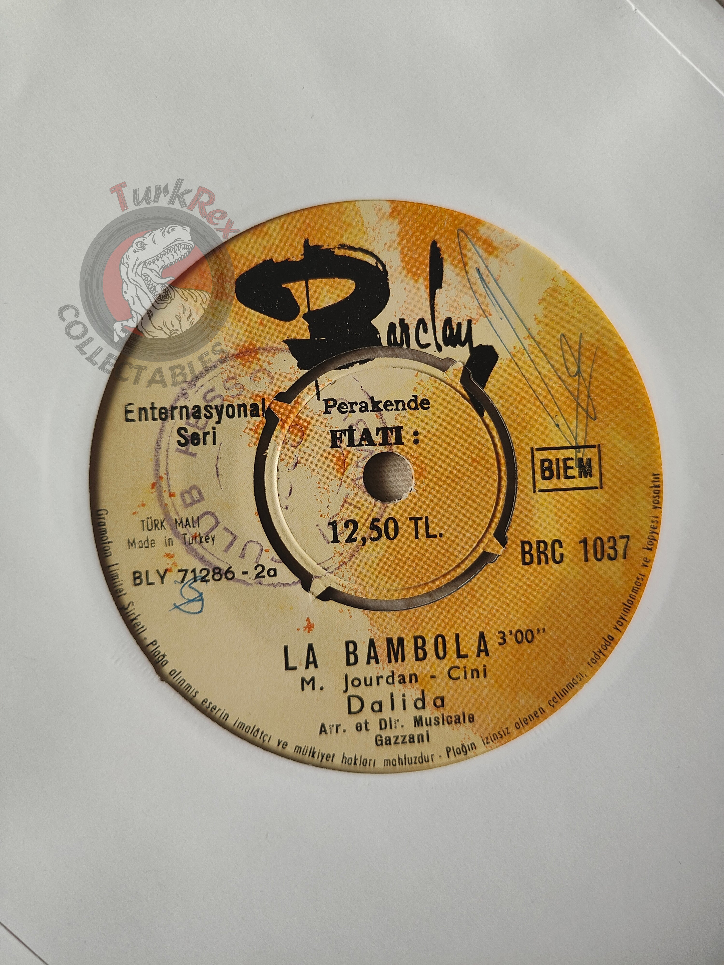 Dalida – La Bambola 7" Turkish Pressing Vinyl Turkey Edition 1
