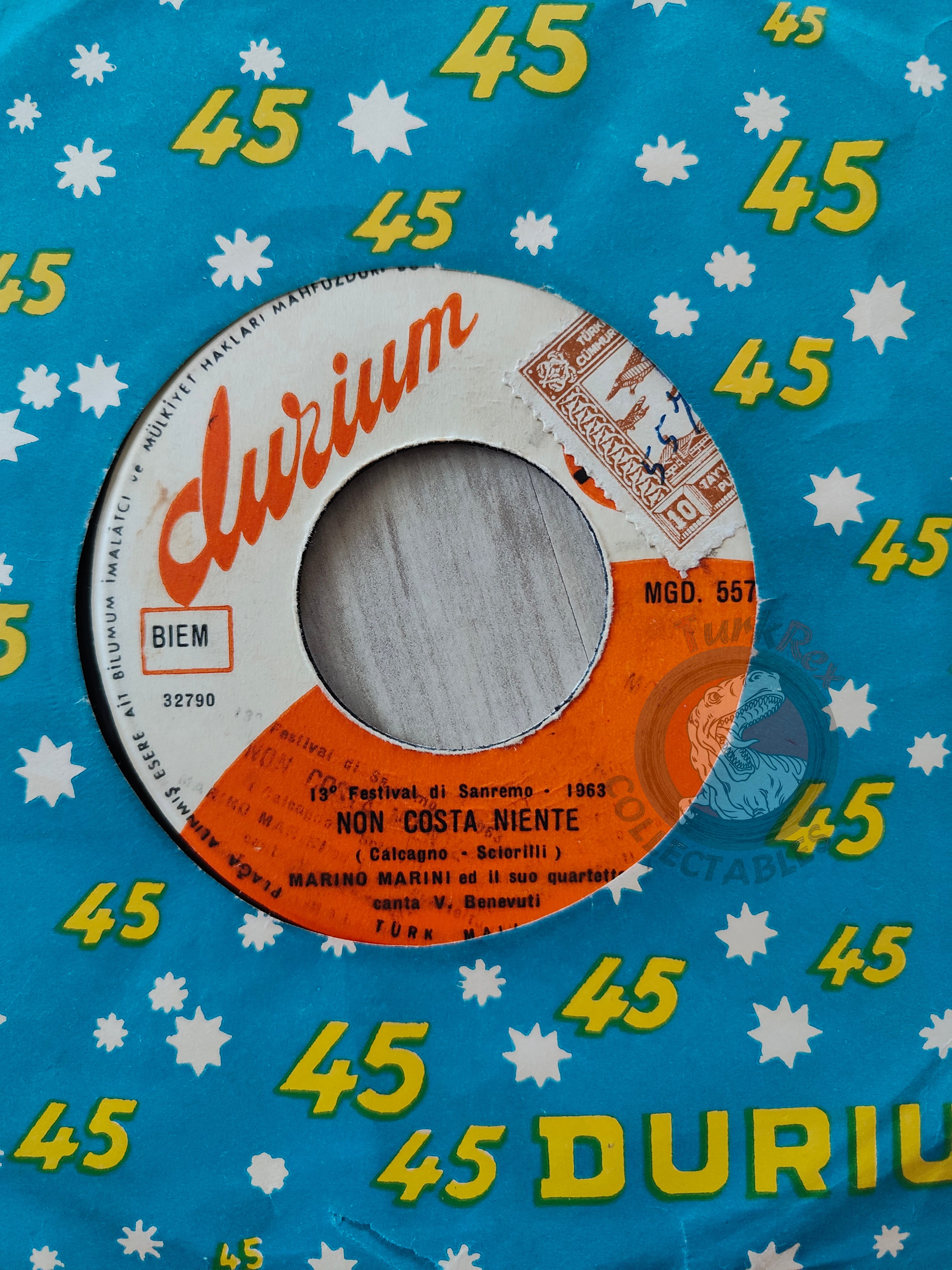 Marino Marini E Il Suo Quartetto – Giovane Giovane 7" Turkish Pressing Vinyl Turkey Edition Sanremo