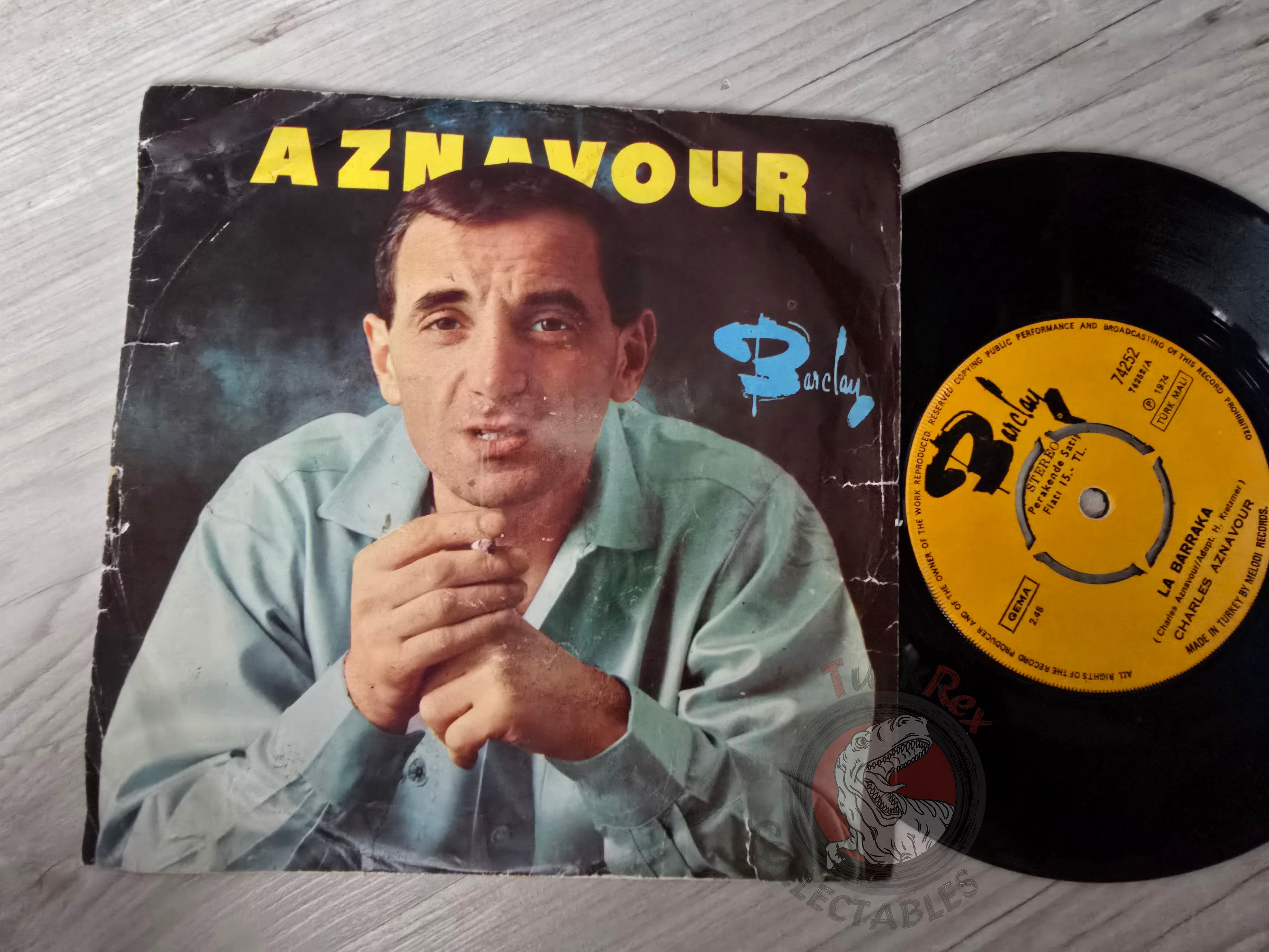 Charles Aznavour – She / La Barraka 7" Turkish Pressing Vinyl Turkey Edition