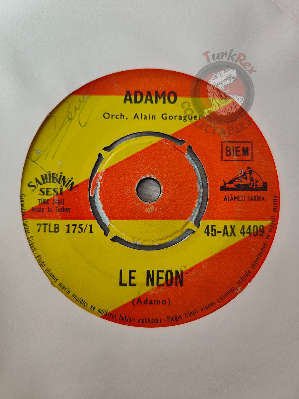 Adamo – Le Néon 7" Turkish Pressing Vinyl Turkey Edition