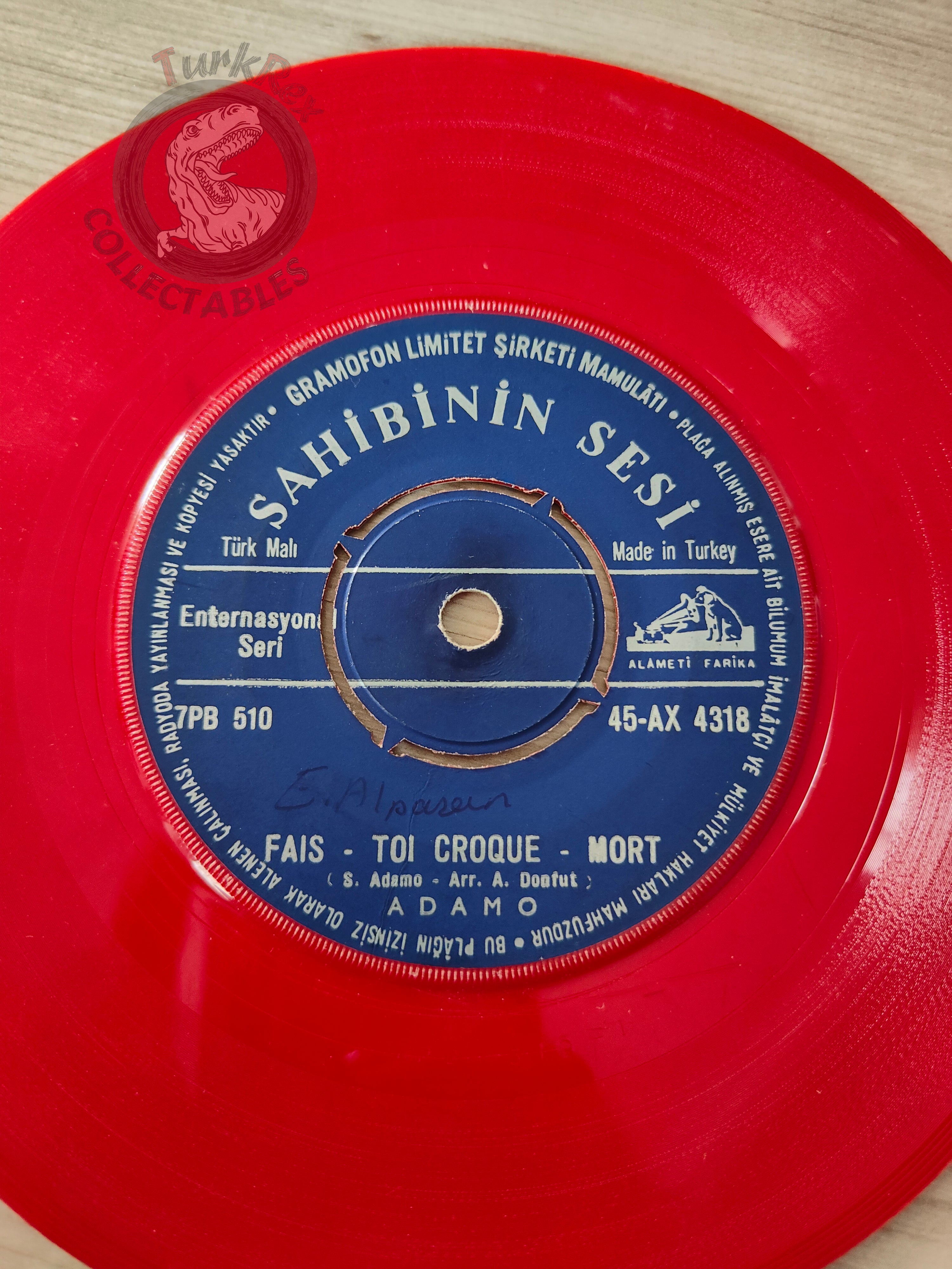 Adamo – Fais-Toi Croque-Mort 7" Red Turkish Pressing Vinyl Turkey Edition