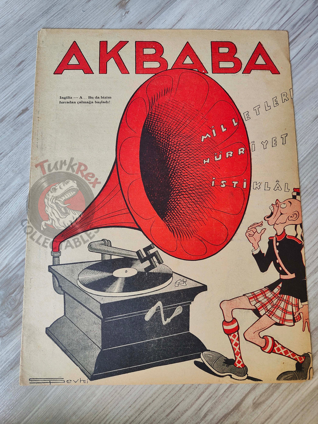 Akbaba 1943 Humor Magazine Turkish Turkey Germany Gramophone WW2 era Russia USA