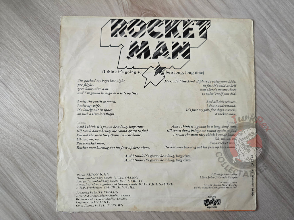 Elton John – Rocket Man 7" Turkish Pressing Cover Only Turkey Edition