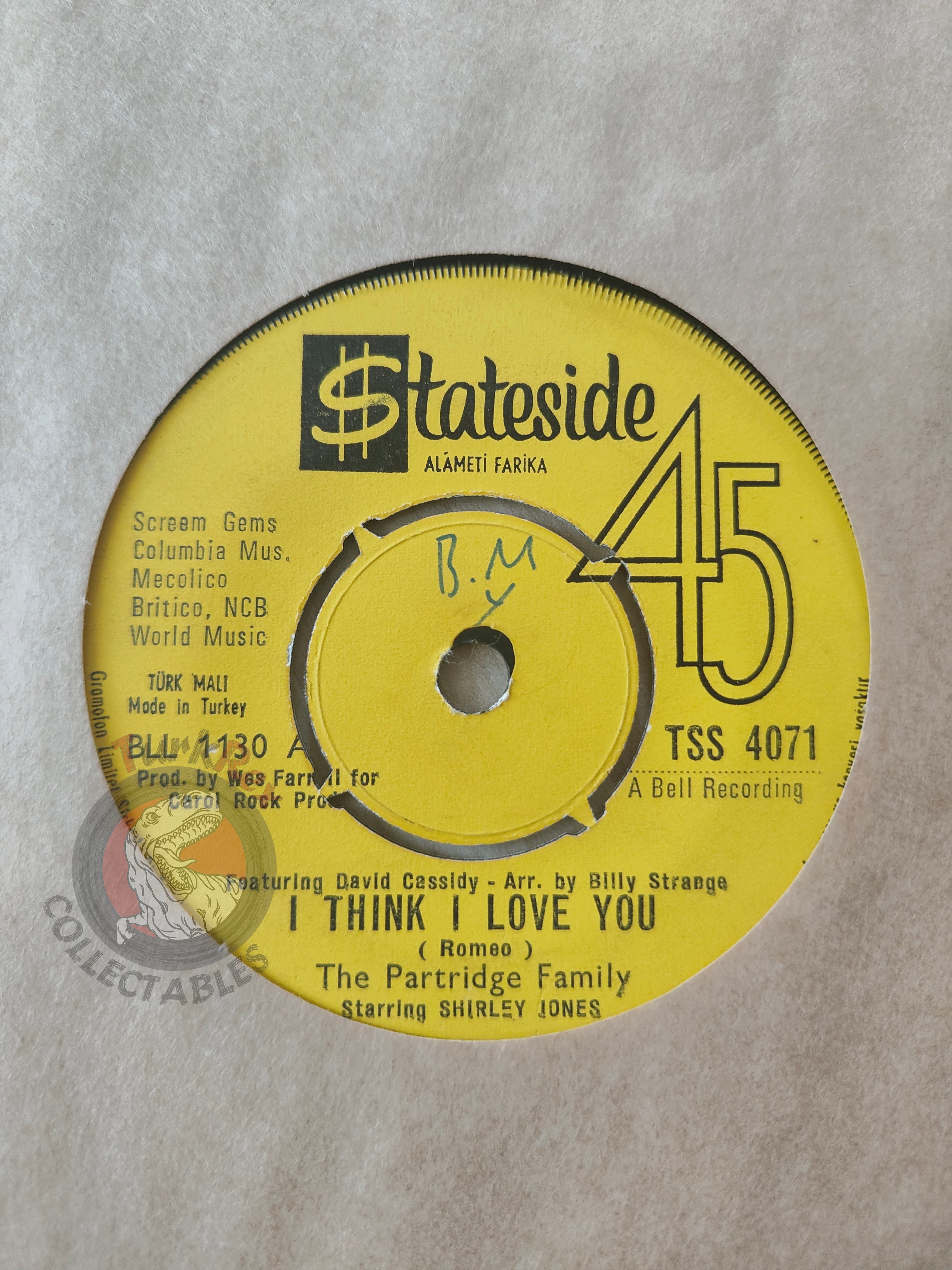 The Partridge Family – I Think I Love You 7" Turkish Pressing Vinyl Turkey Edition