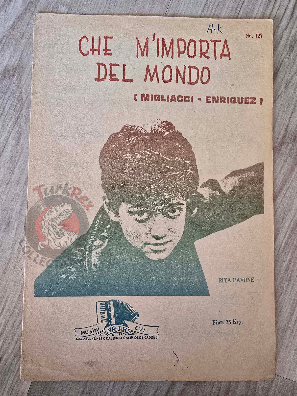 Rita Pavone – Che M’Importa del Mondo Turkish Vintage Musical Notes Sheet Turkey