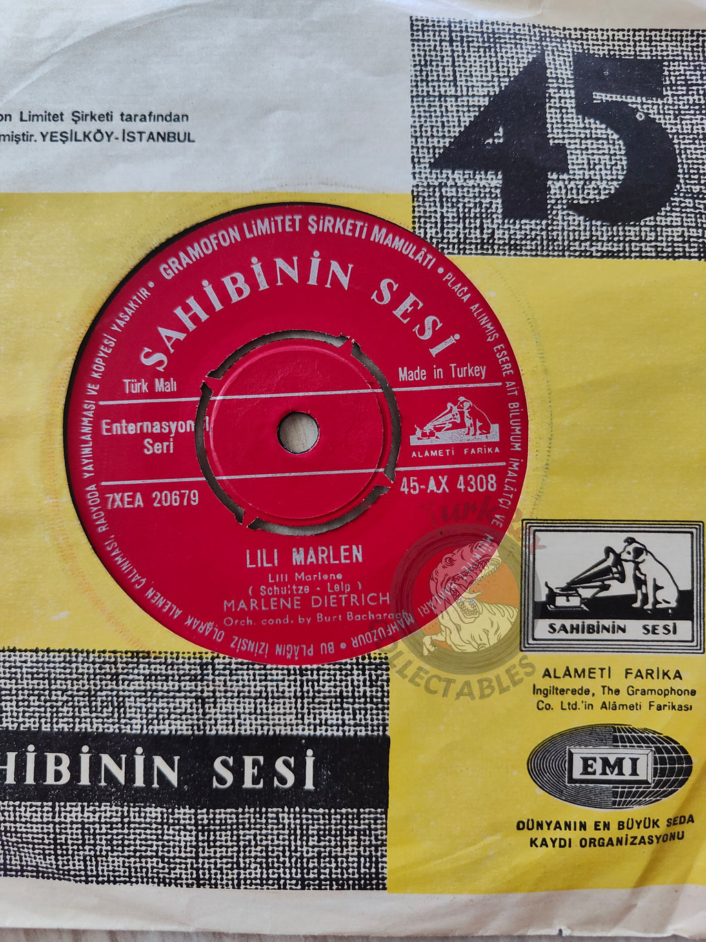 Marlene Dietrich – Lili Marlen 7" Turkish Pressing Vinyl Turkey Edition 1