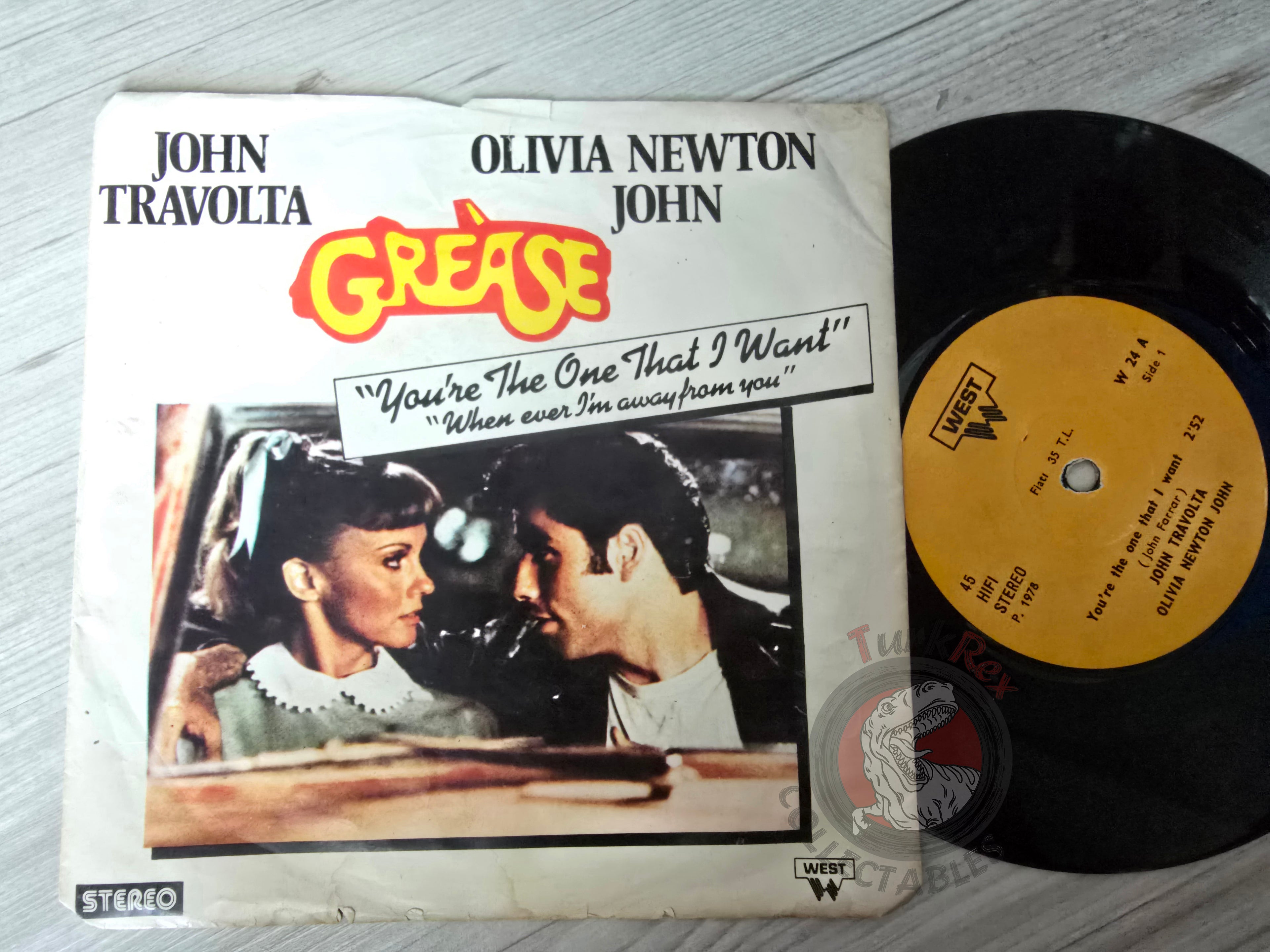 Grease John Travolta & Olivia Newton John – You're The One That I Want 7" Turkish Pressing Vinyl Turkey Edition