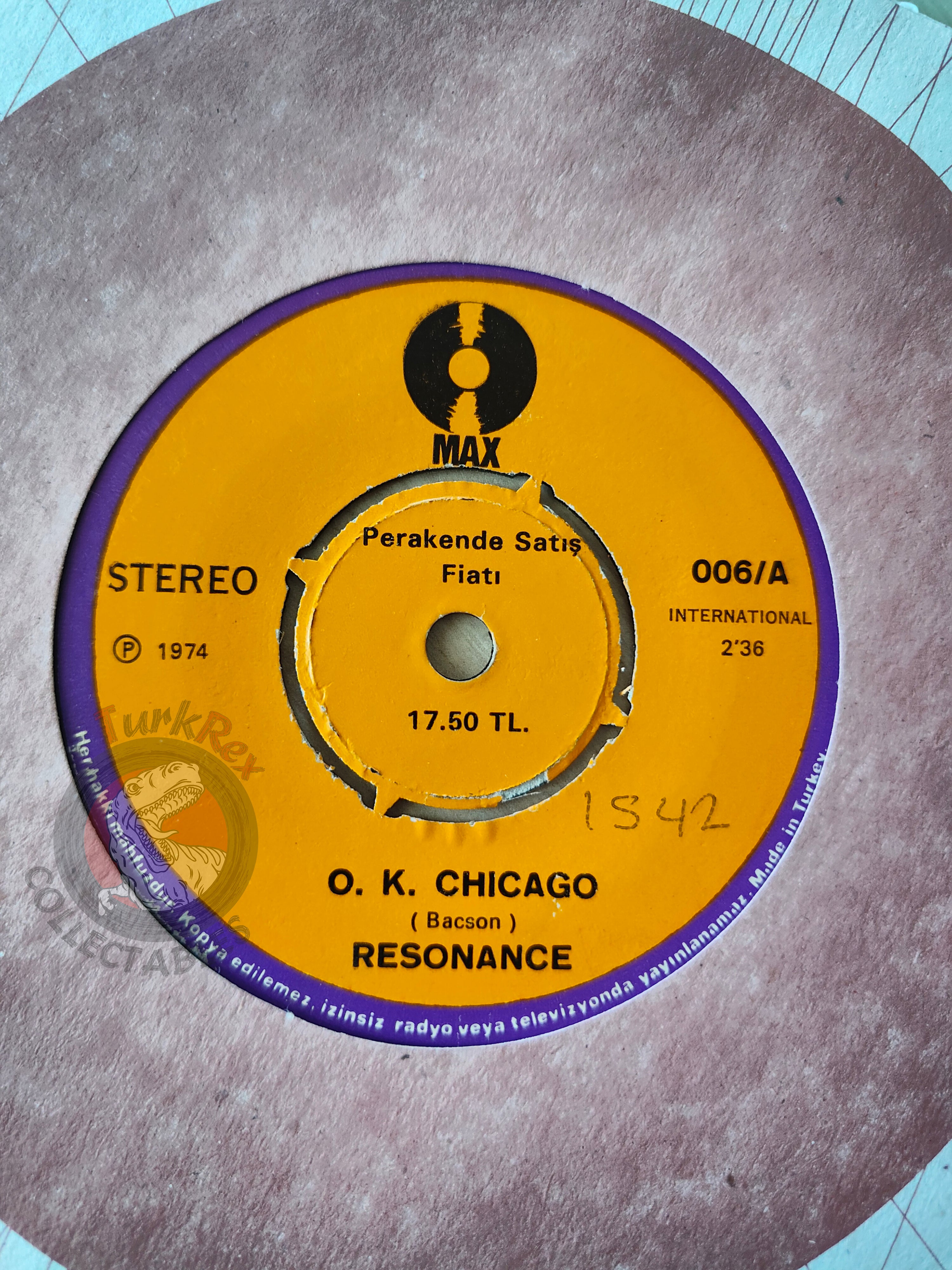 Resonance – O.K. Chicago 7" Turkish Pressing Vinyl Turkey Edition 2