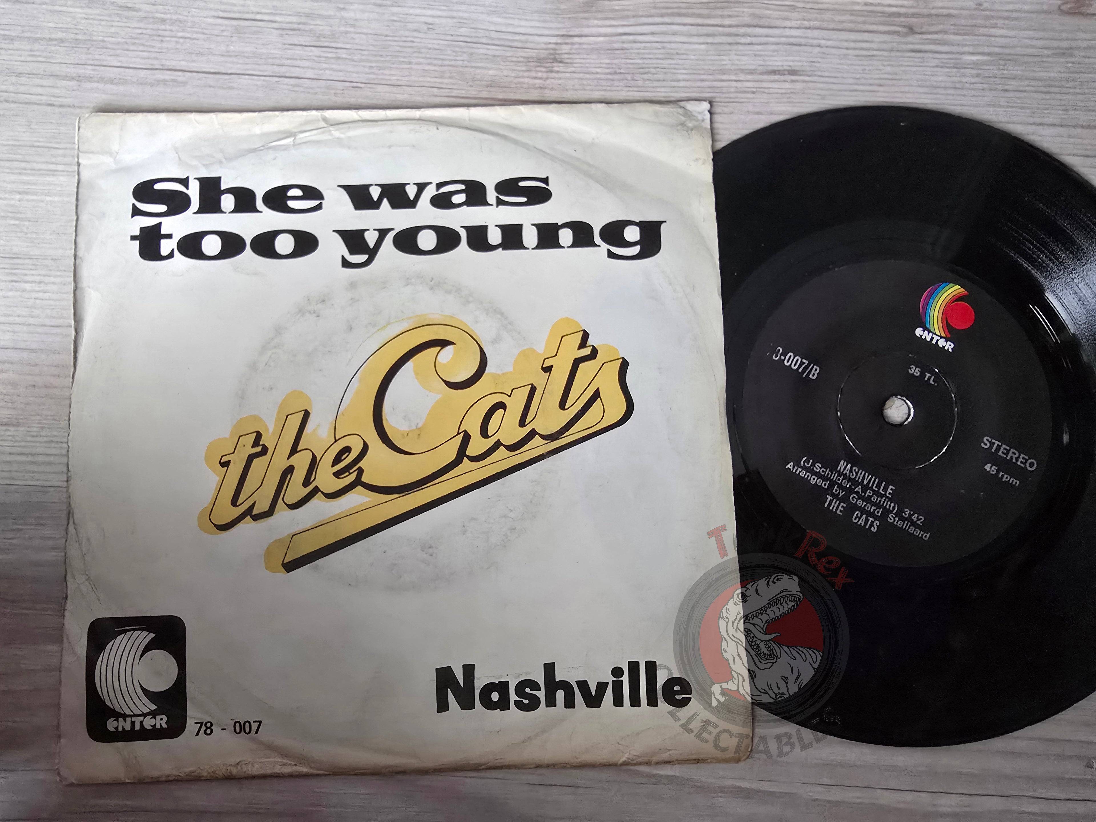 The Cats – She Was Too Young 7" Turkish Pressing Vinyl Turkey Edition